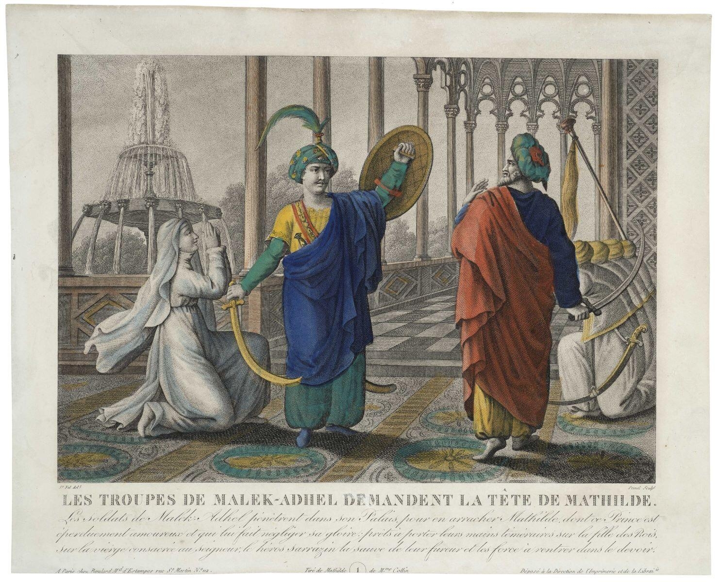 LES TROUPES DE MALEK-ADHEL DEMANDENT LA TÊTE DE MATHILDE. / 1 (titre inscrit), Claude-Joseph Pomel, 1812-1818