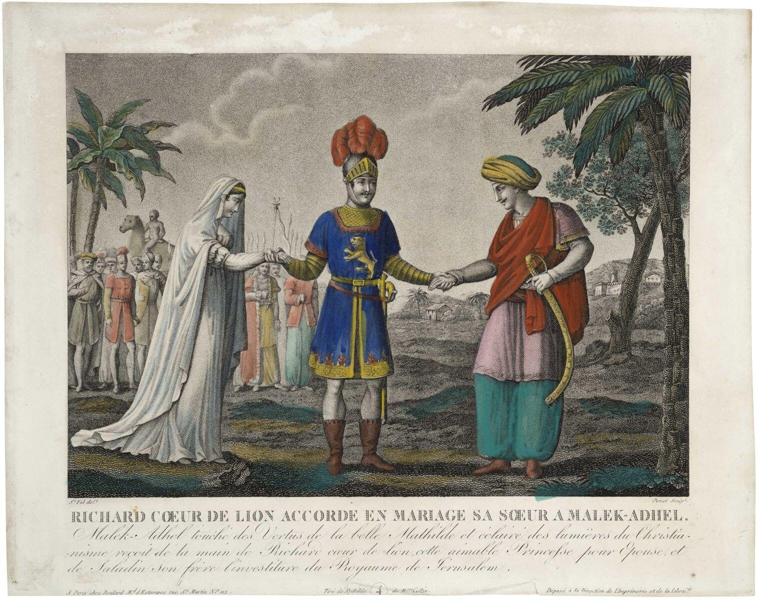 RICHARD CŒUR DE LION ACCORDE EN MARIAGE SA SŒUR A MALEK-ADHEL. / 4 (titre inscrit)_0