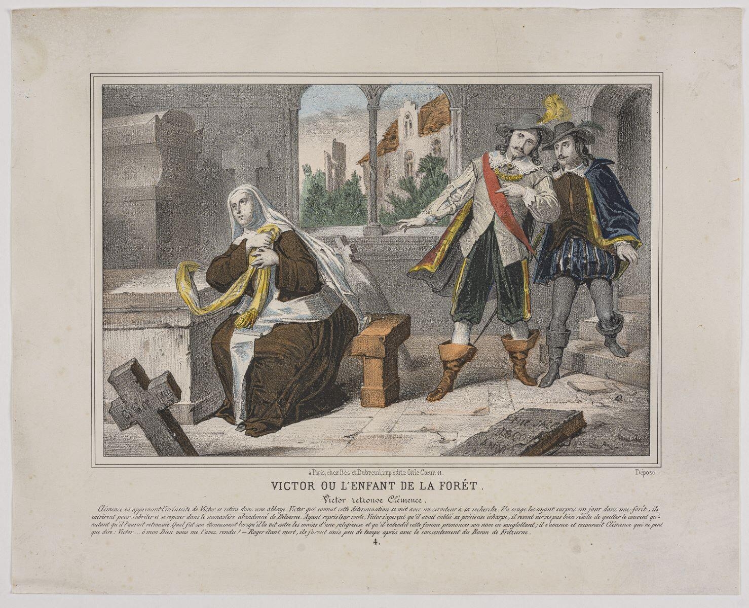 VICTOR OU L'ENFANT DE LA FORÊT. / Victor retrouve Clémence. 4. (titre inscrit), et Dubreuil Bès, 1860 dépôt légal