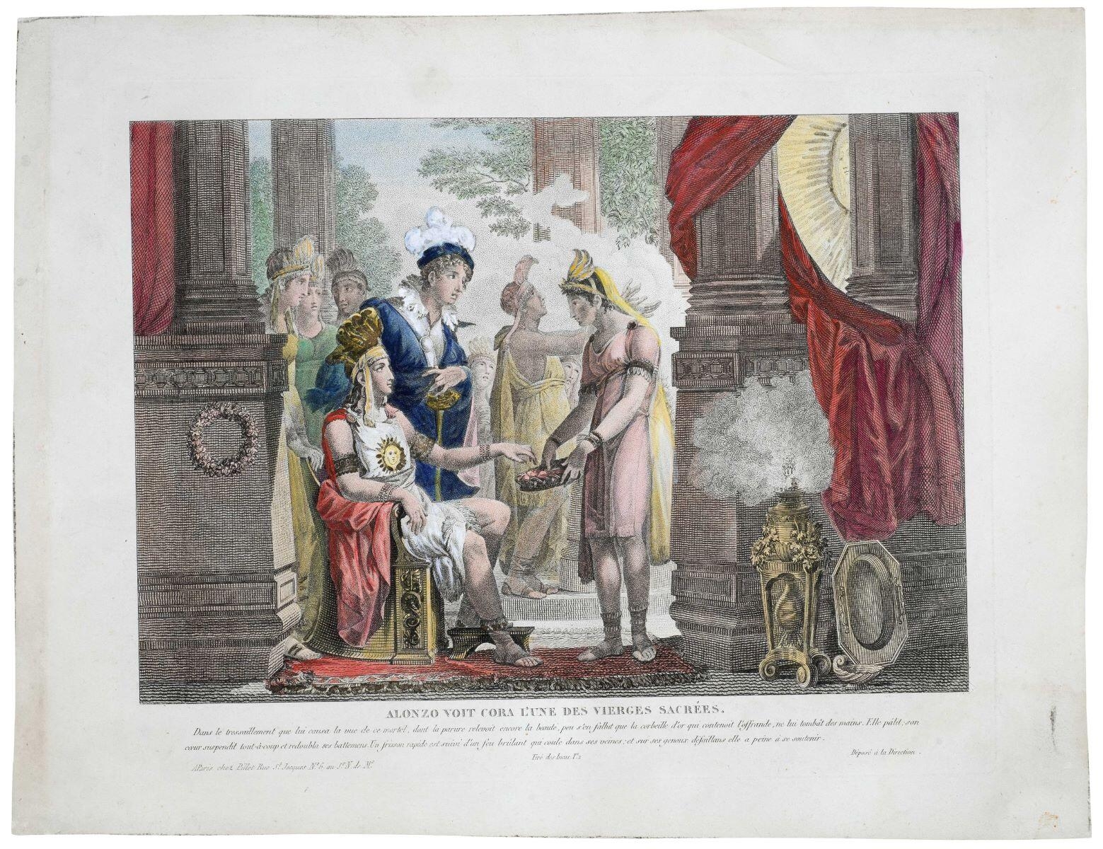 ALONZO VOIT CORA L'UNE DES VIERGES SACRÉES. (titre inscrit), Alexandre Marie Colin, 1825-1840
