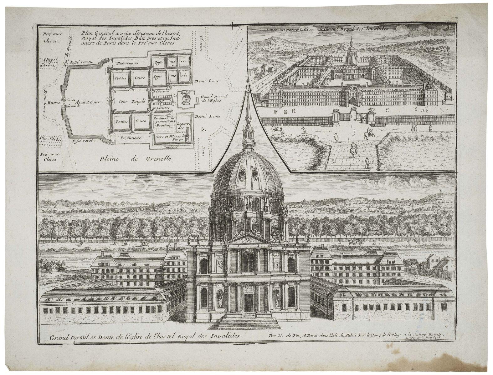 Grand Portail et Dome de l'Eglise de l'hostel Royal des Invalides. (titre inscrit)_0