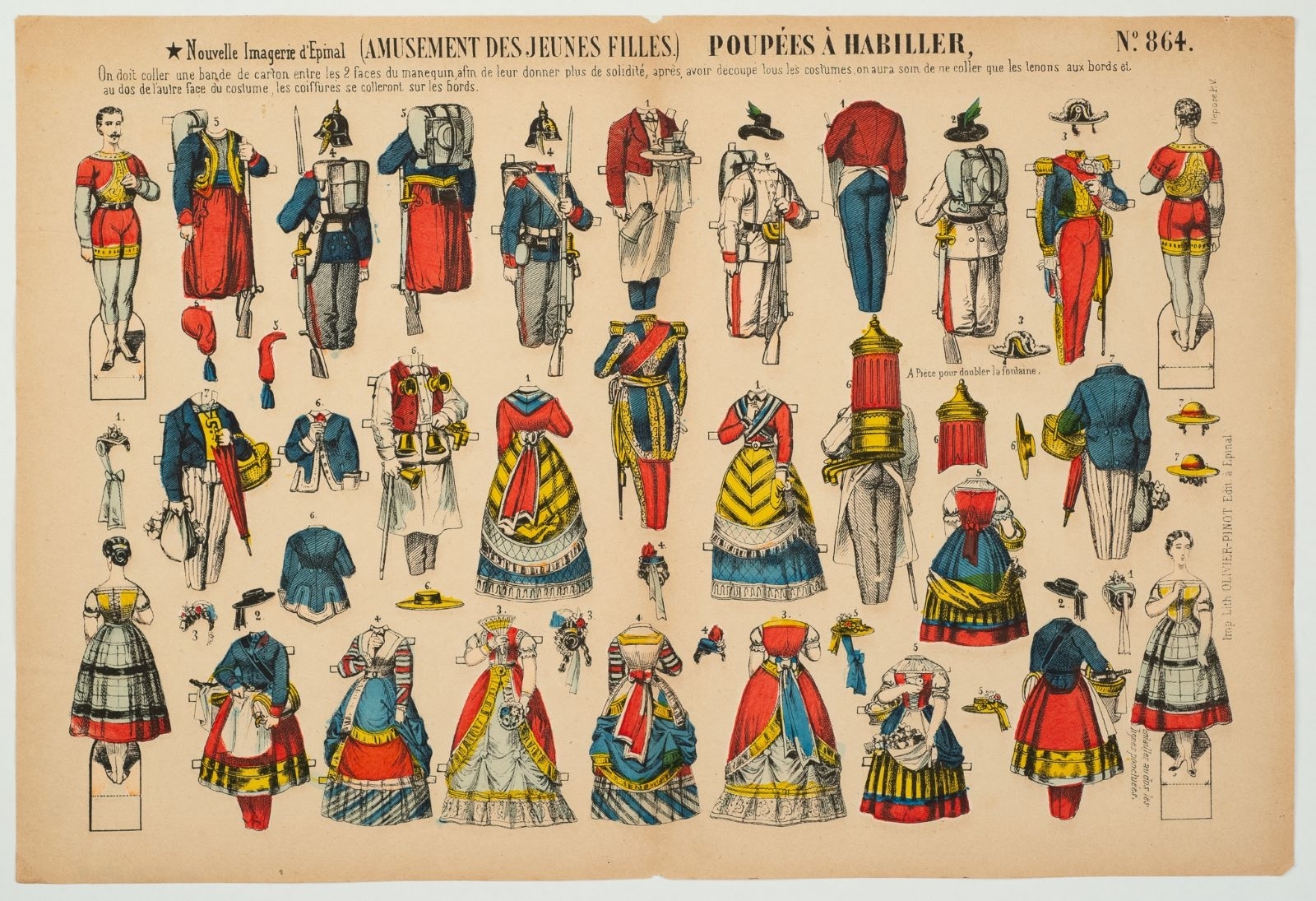 (AMUSEMENT DES JEUNES FILLES.) POUPÉES À HABILLER, N°. 864. (titre inscrit)_0