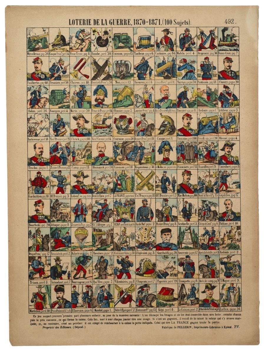 LOTERIE DE LA GUERRE, 1870-1871, (100 Sujets). 492. (titre inscrit)_0