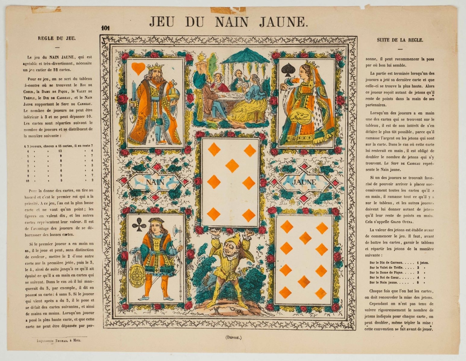 JEU DU NAIN JAUNE. 101 (titre inscrit), Charles Thomas, 1865-1872