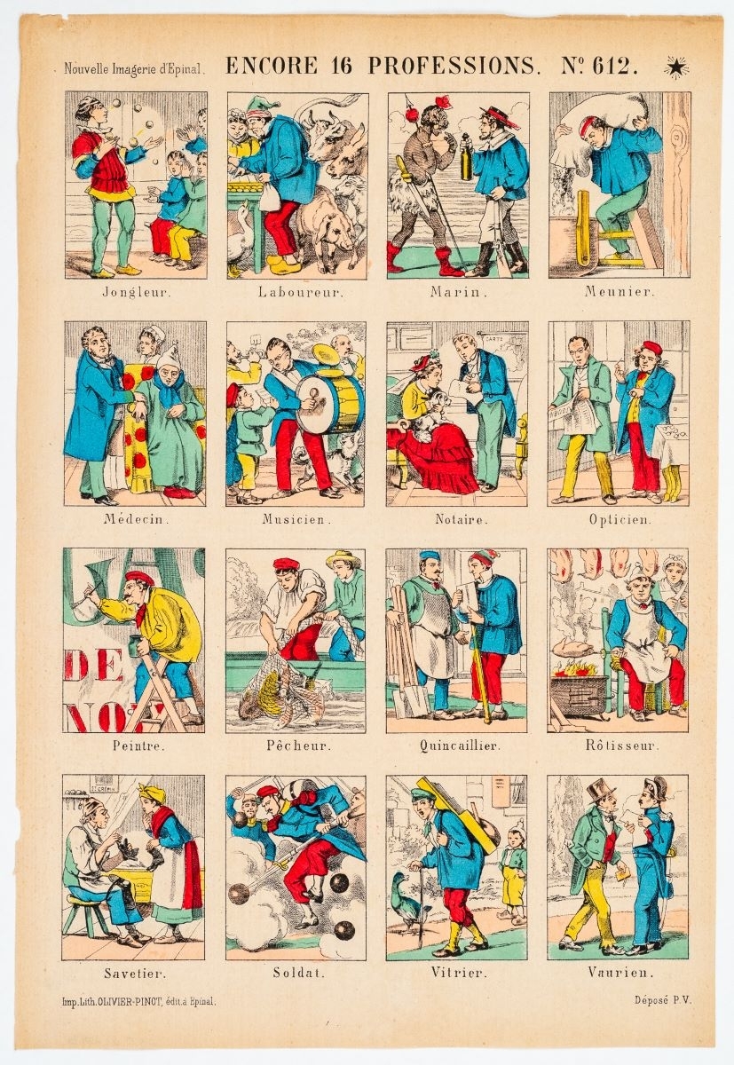 ENCORE 16 PROFESSIONS. N°.612. (titre inscrit), Olivier-Pinot, 1880 dépôt légal