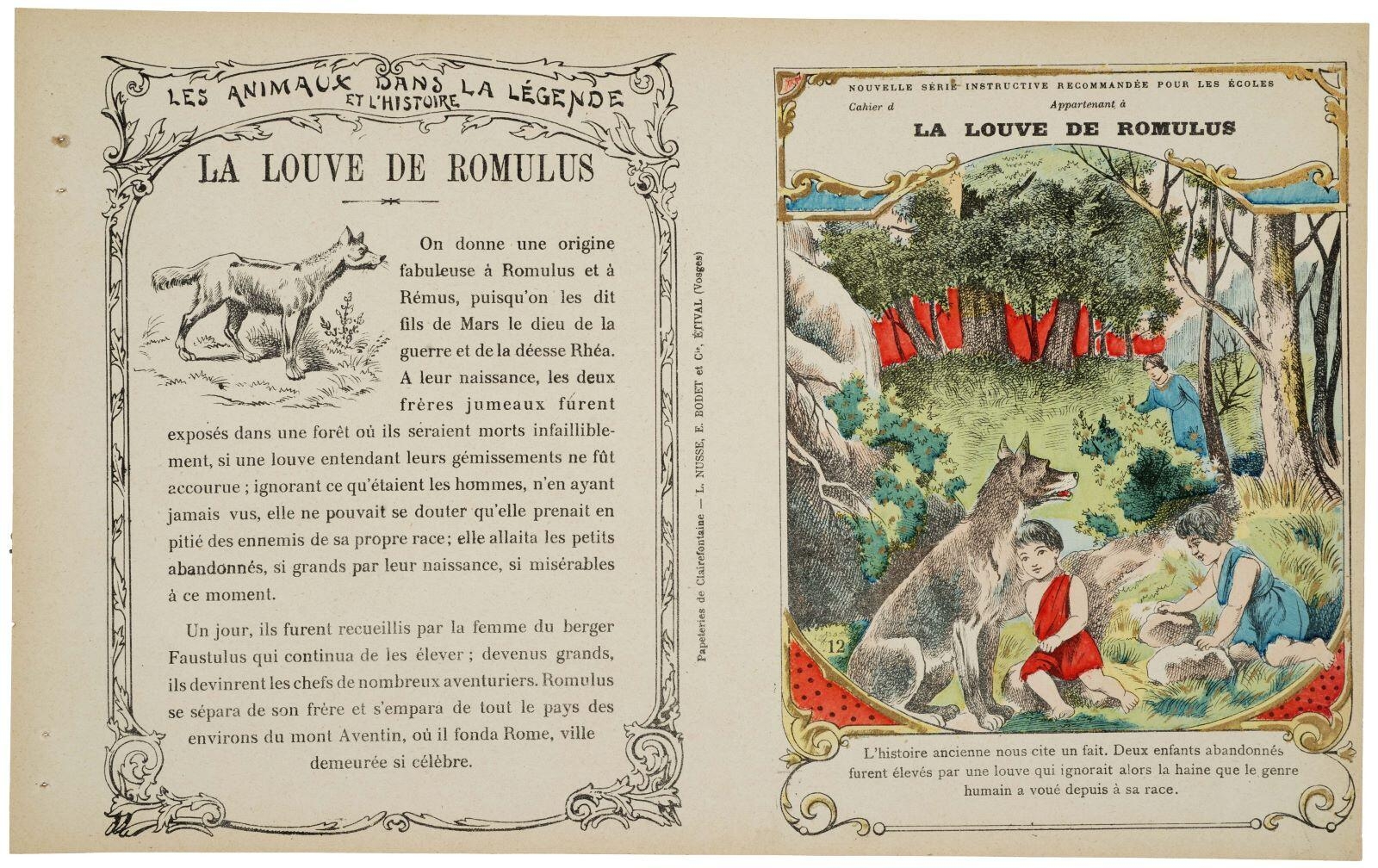 LES ANIMAUX DANS LA LÉGENDE ET L'HISTOIRE / LA LOUVE DE ROMULUS / 12 (titre inscrit)_0