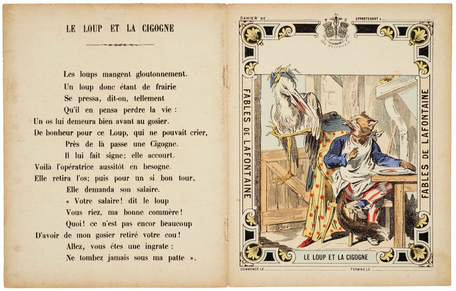 FABLES DE LAFONTAINE / LE LOUP ET LA CIGOGNE (titre inscrit)_0