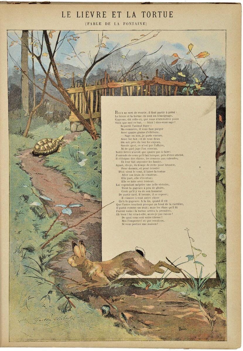 LE LIÈVRE ET LA TORTUE / (FABLE DE LA FONTAINE) (titre inscrit)_0