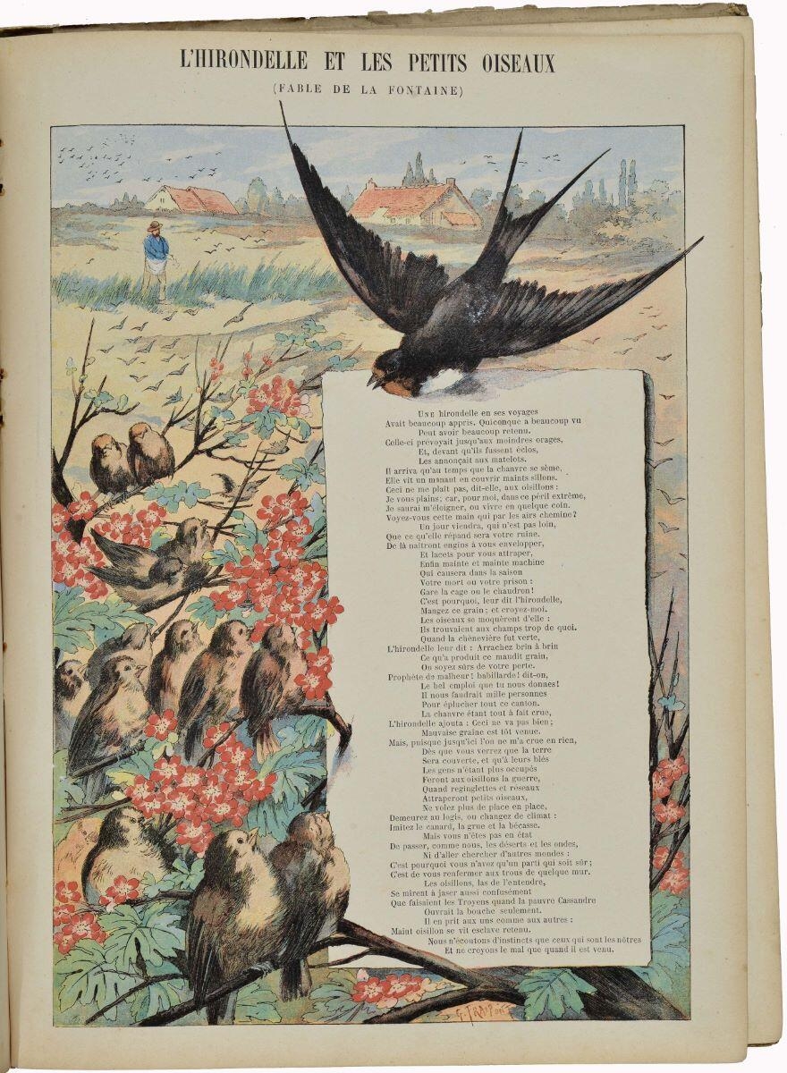 L’HIRONDELLE ET LES PETITS OISEAUX / (FABLE DE LA FONTAINE) (titre inscrit)_0