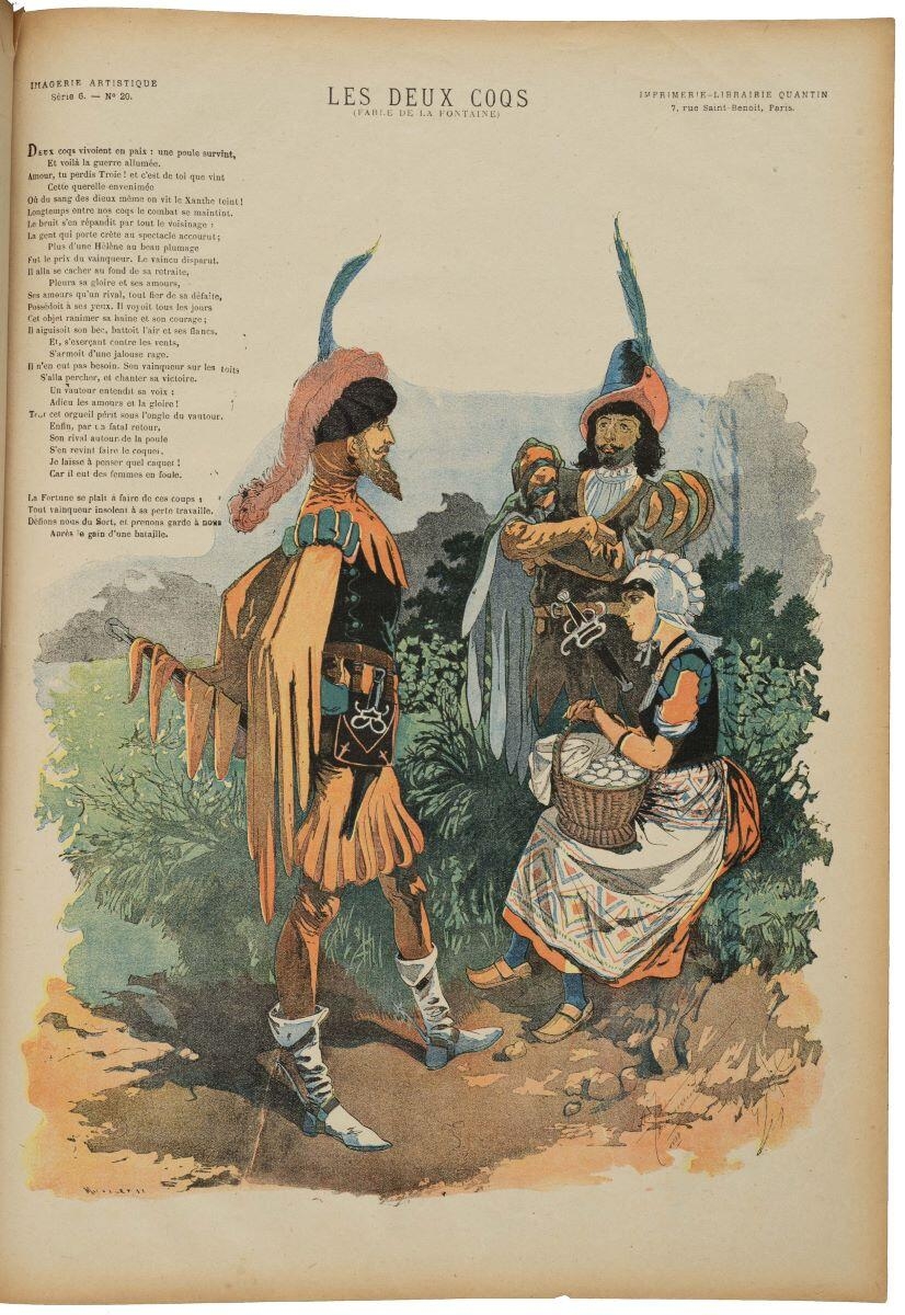 LES DEUX COQS / (FABLE DE LA FONTAINE) (titre inscrit)_0
