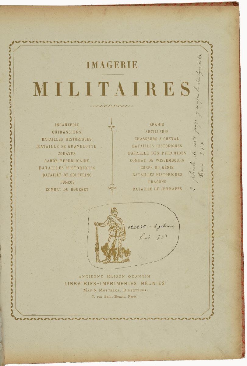 IMAGERIE / MILITAIRES (titre inscrit) ; sommaire (titre factice)_0