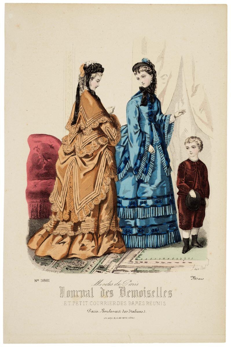 Modes de Paris / Journal des Demoiselles / ET PETIT COURRIER DES DAMES REUNIS N°. 3881 (titre inscrit), Paul Lacourière, 1873 édité en