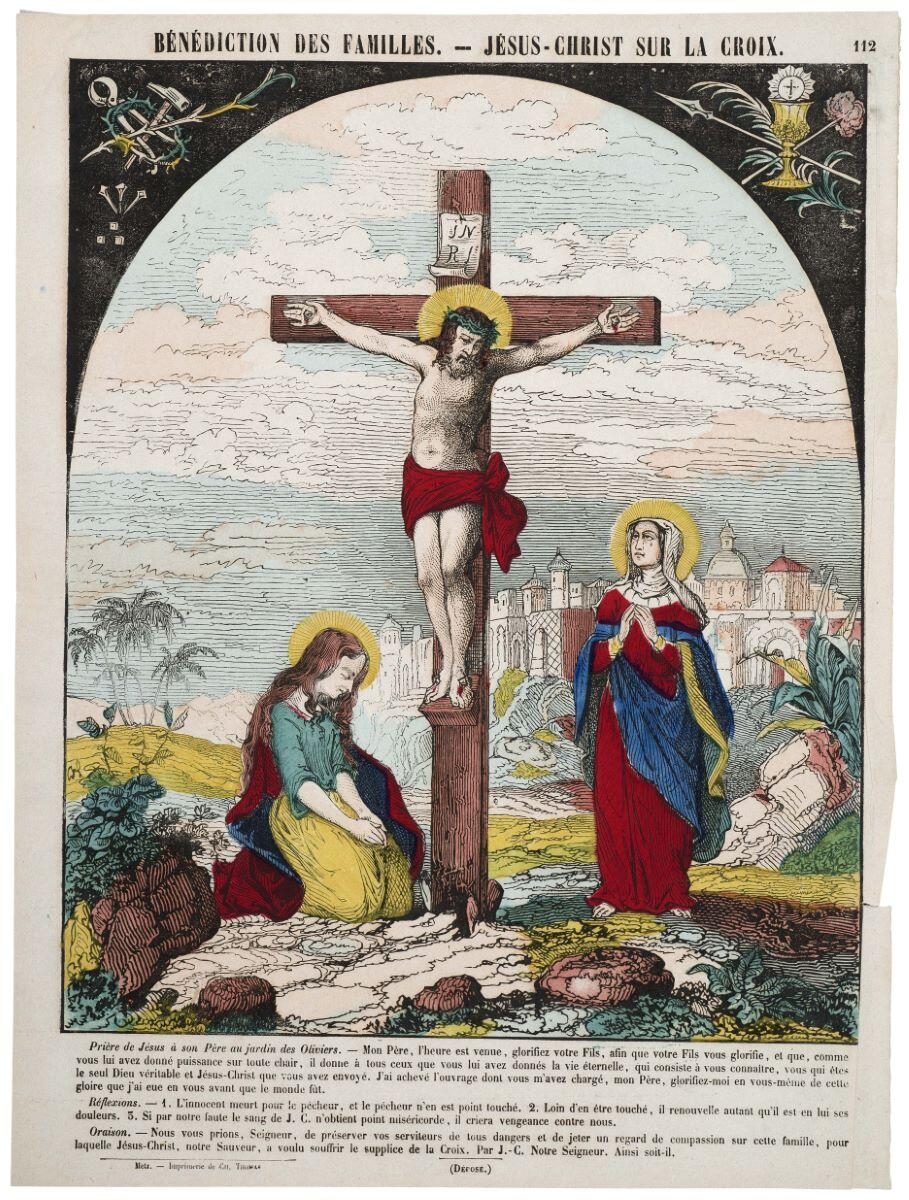 BÉNÉDICTION DES FAMILLES. --- JÉSUS-CHRIST SUR LA CROIX. 112 (titre inscrit), Charles Thomas, 1865-1872