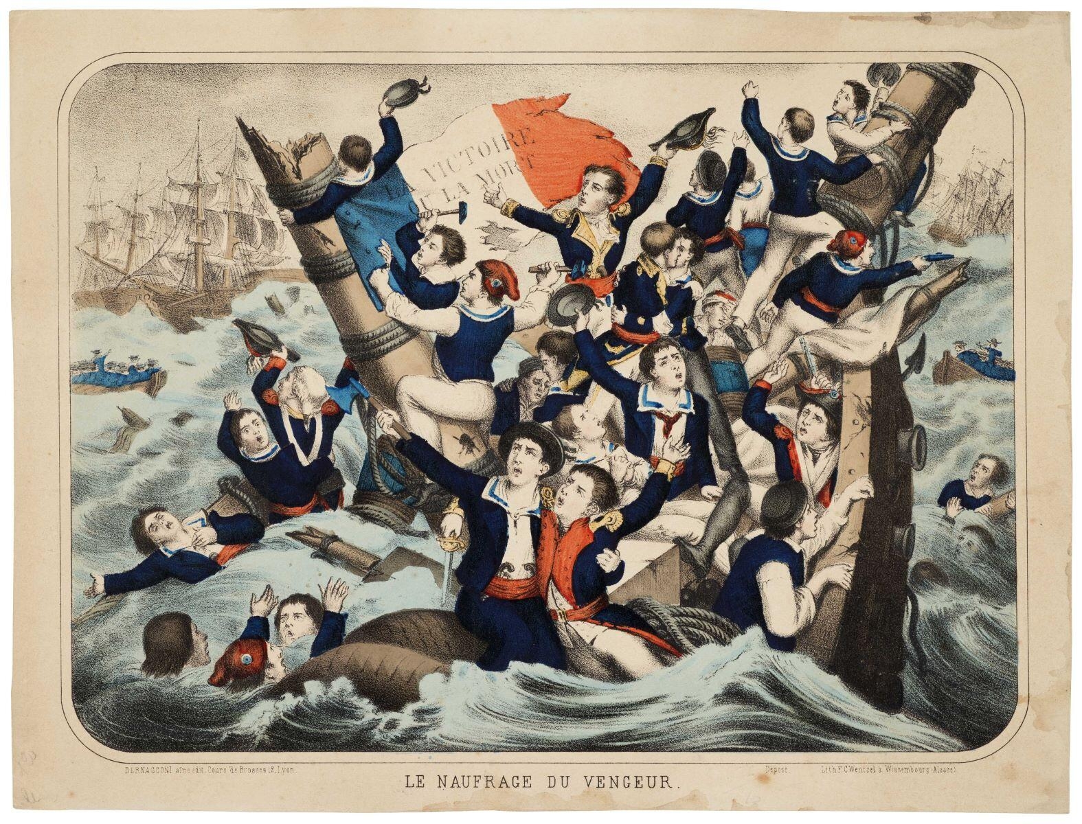 LE NAUFRAGE DU VENGEUR. (titre inscrit), Frédéric Charles Wentzel, 1869-1911