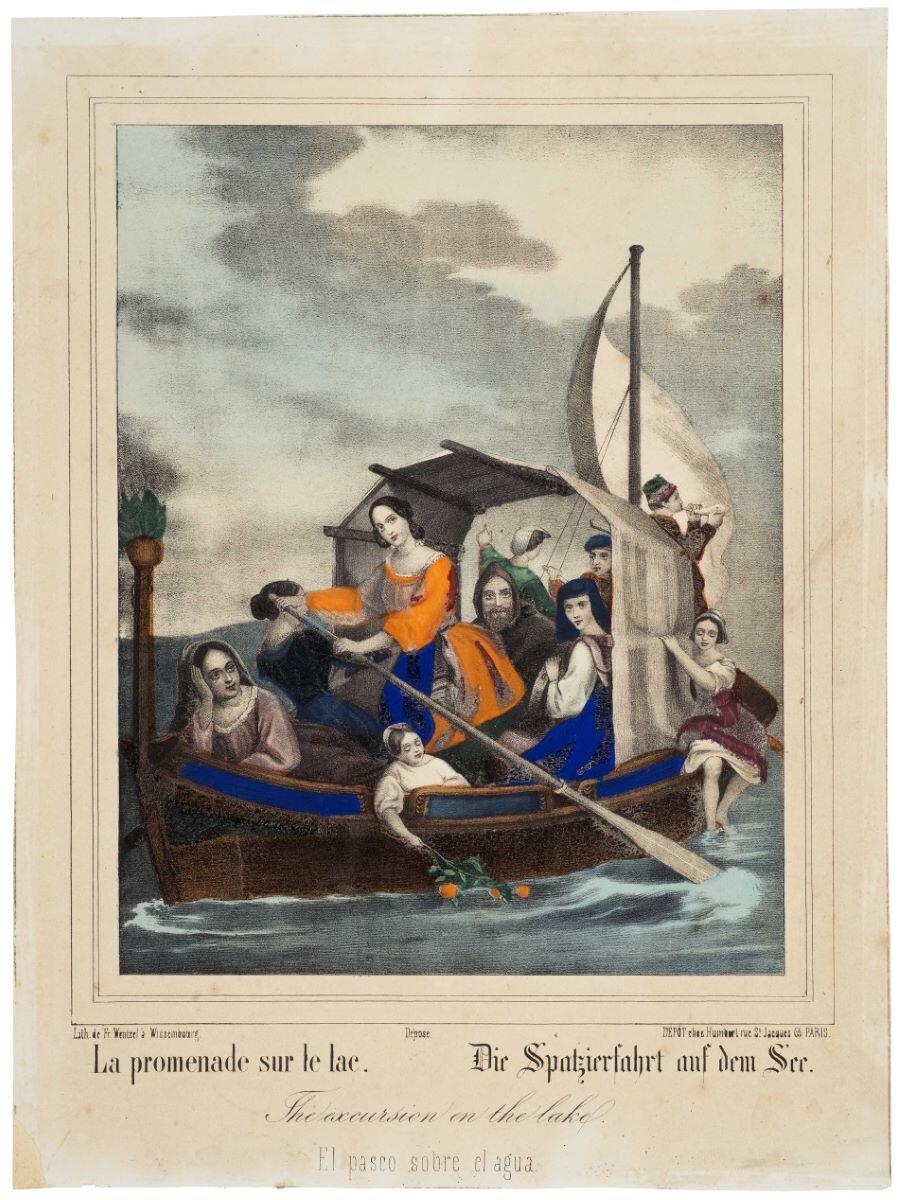 La promenade sur le lac. (titre inscrit), Jean Frédéric Wentzel, 1855-1869