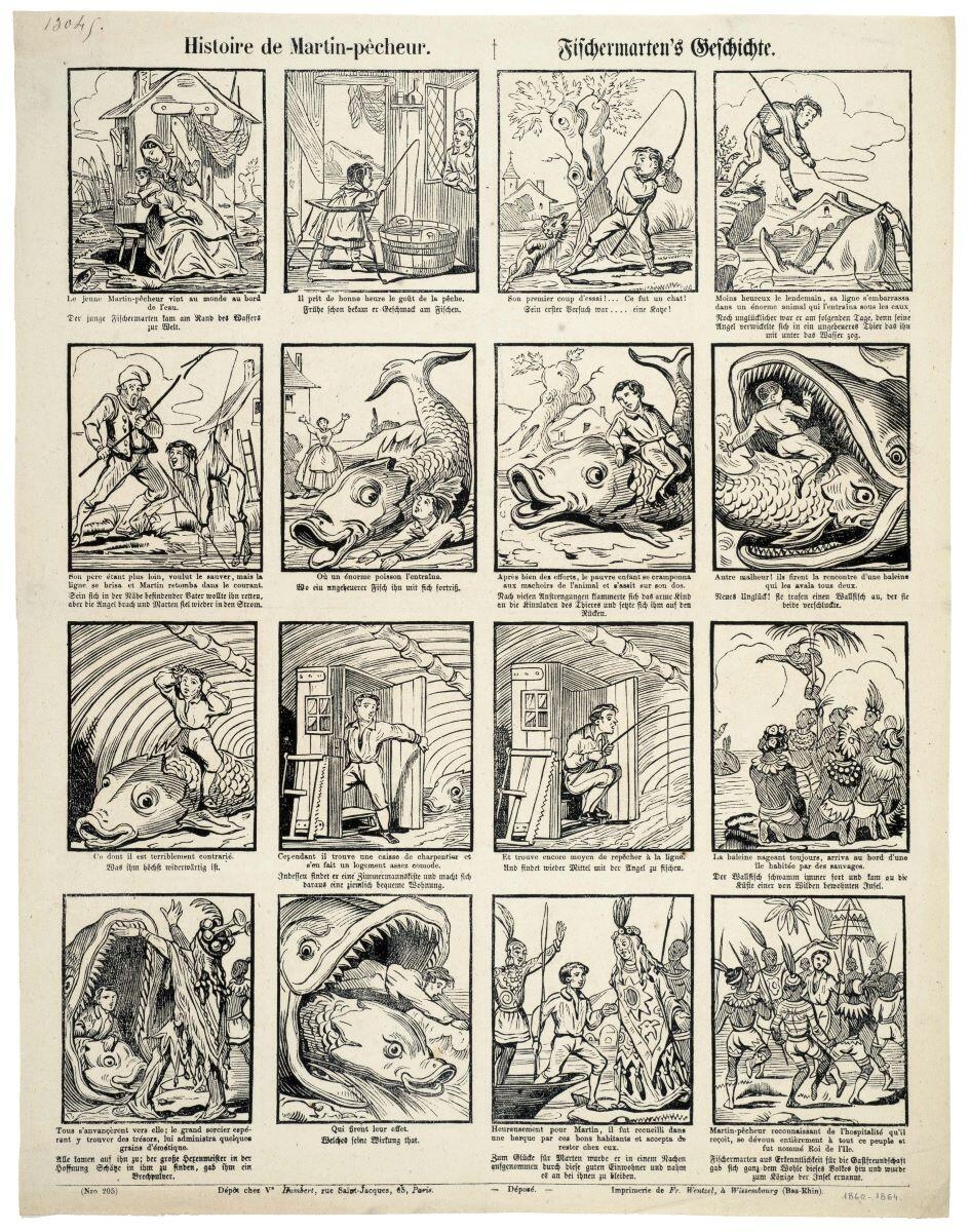 Histoire de Martin-pêcheur. (Nro 205) (titre inscrit fr., all.), Jean Frédéric Wentzel, 1860 édité en