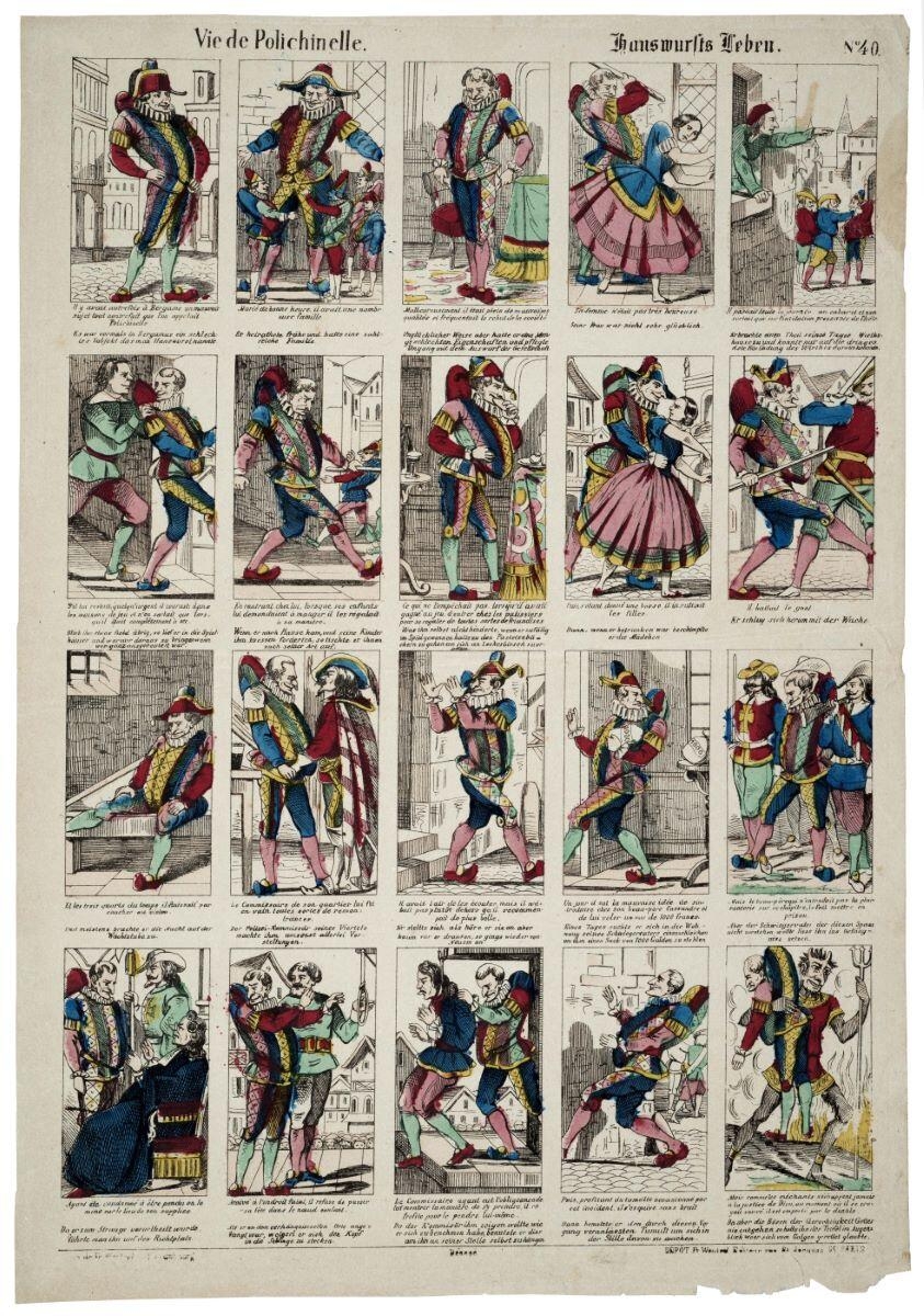 Vie de Polichinelle. N° 40. (titre inscrit fr., all.), Jean Frédéric Wentzel, 1855-1869