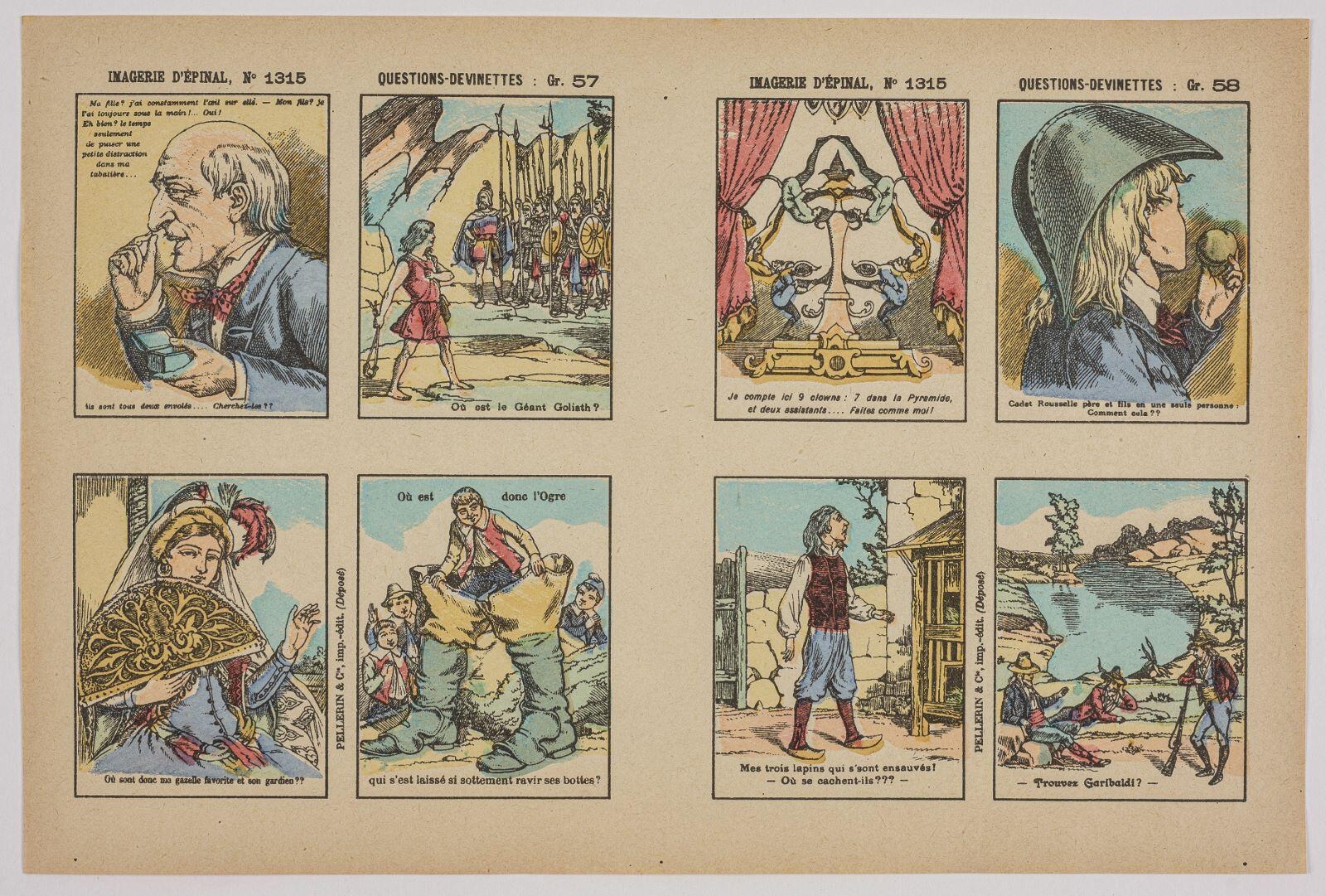 IMAGERIE D'EPINAL, N° 1315 ; QUESTIONS-DEVINETTES : Gr. 57 ; Gr. 58 (titre inscrit)_0