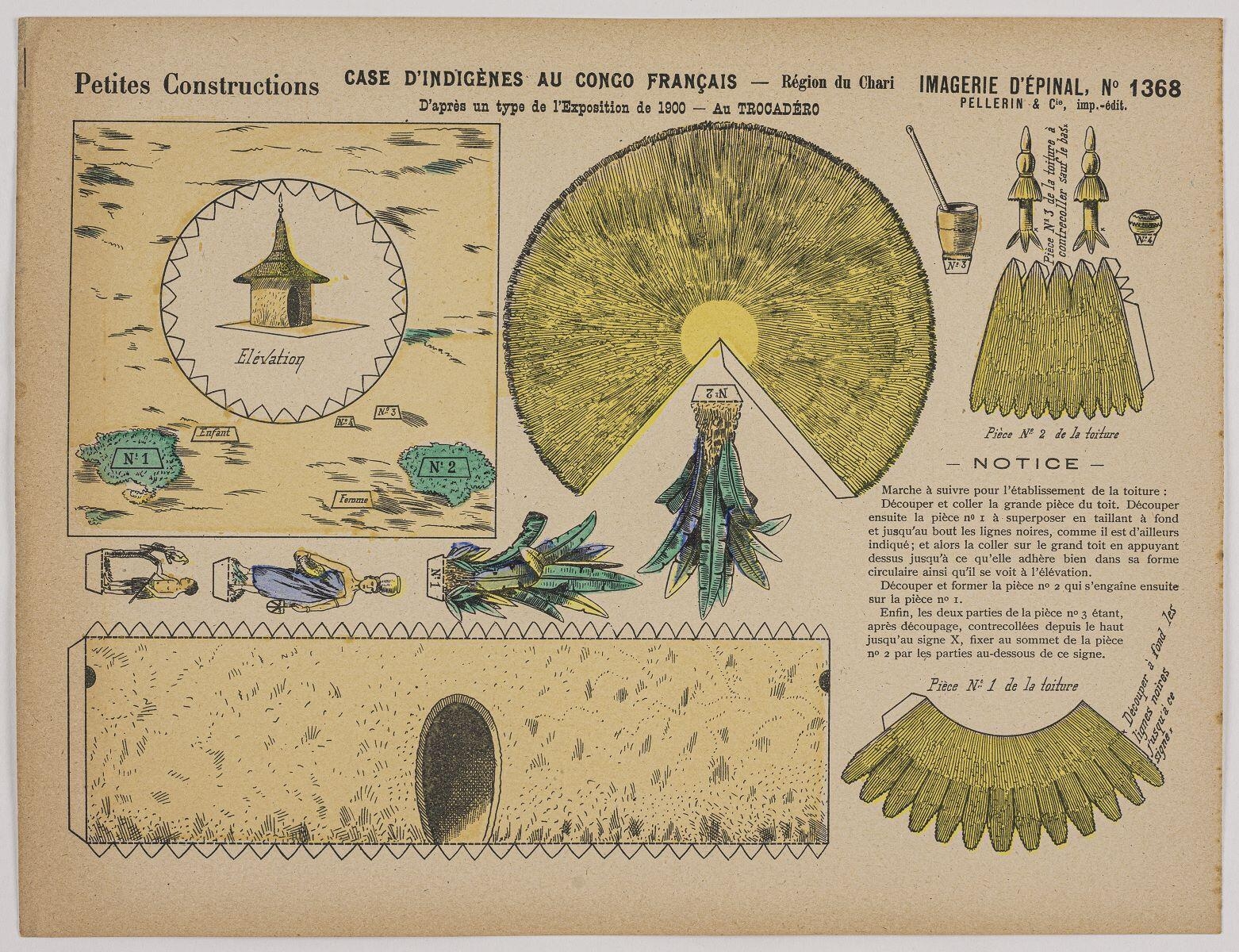CASE D'INDIGÈNES AU CONGO FRANÇAIS - Région du Chari / D'après un type de l'Exposition de 1900 - Au TROCADÉRO (titre inscrit)_0