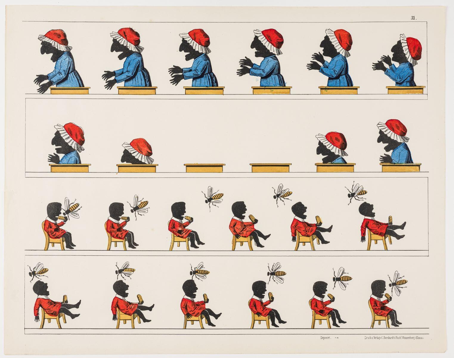 2 scènes animées pour zootrope (titre factice) ; 31. (titre inscrit), Charles successeurs Burckardt, 1888-1906