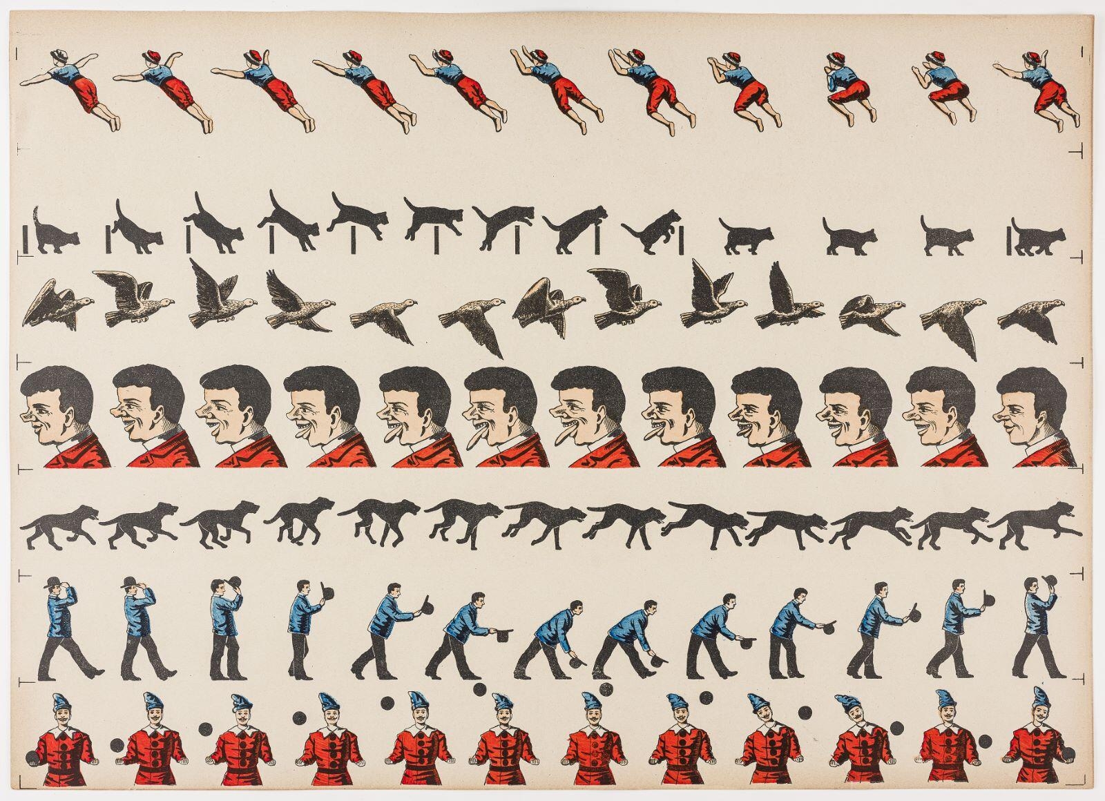 7 scènes animées pour zootrope (titre factice), Charles successeurs Burckardt, 1888-1906