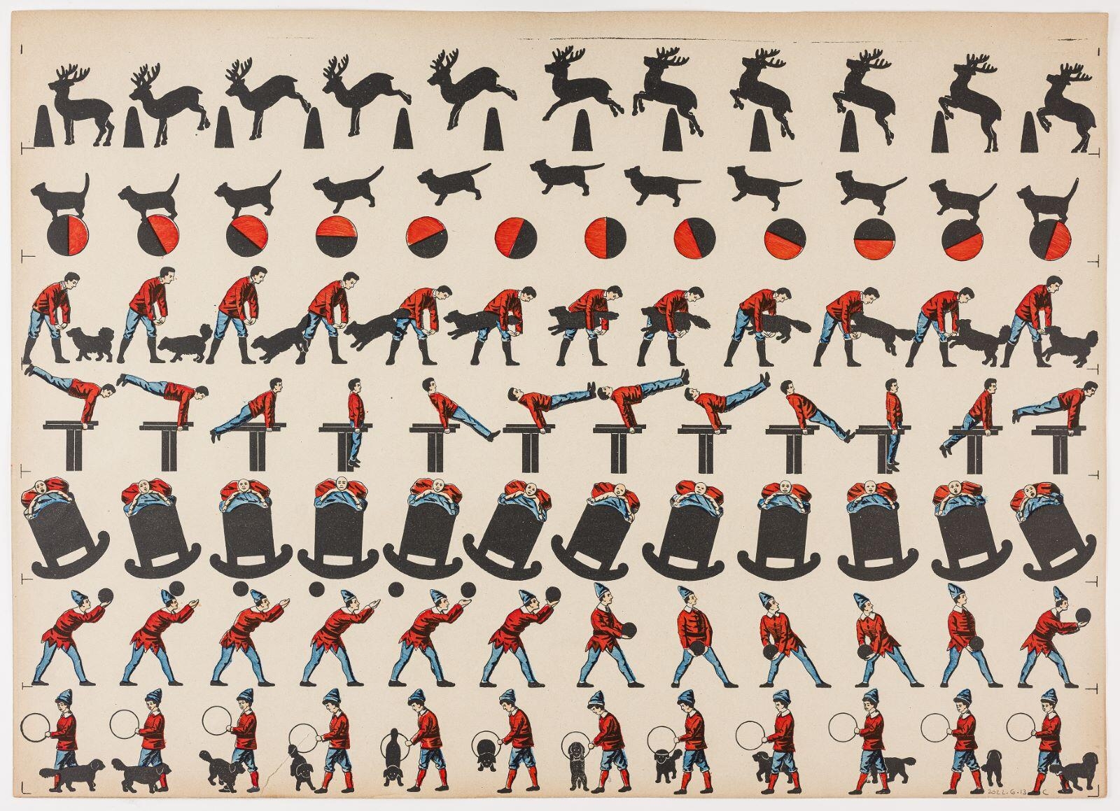 7 scènes animées pour zootrope (titre factice), Charles successeurs Burckardt, 1888-1906