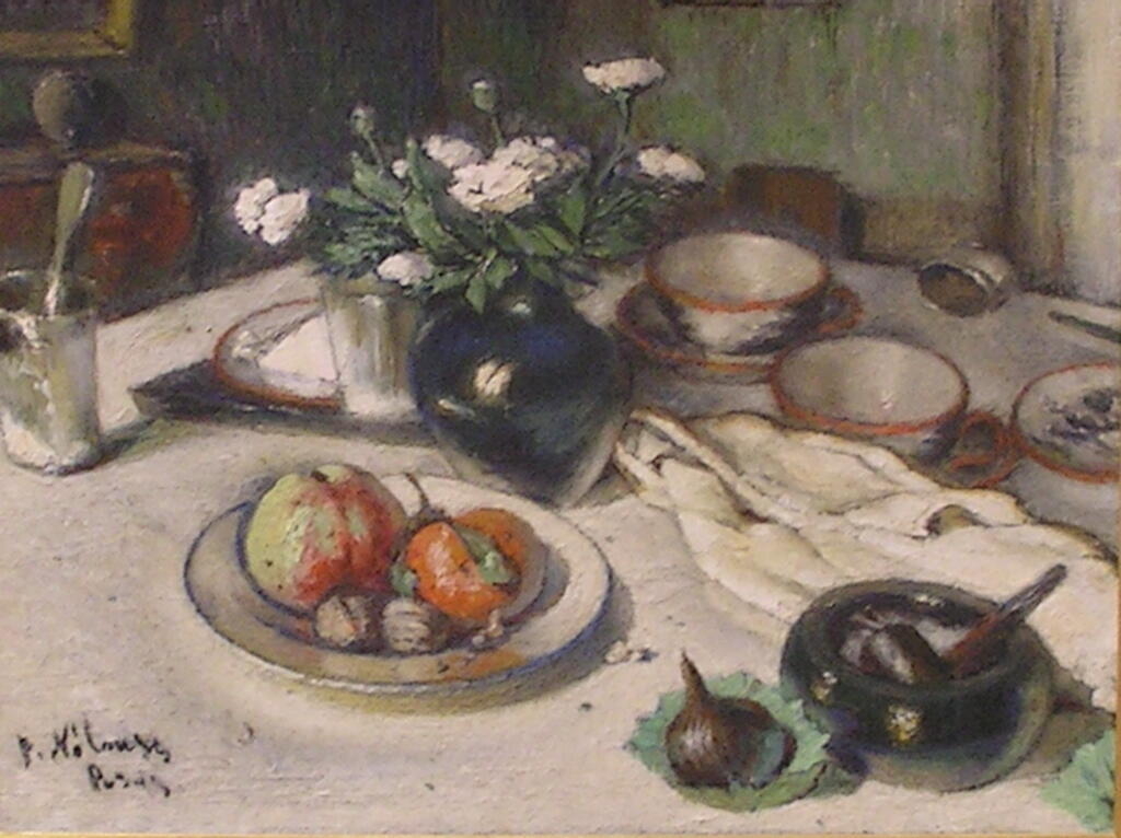 Nature morte aux marguerites et au cendrier, Pierre Nilouss, 1943 avant