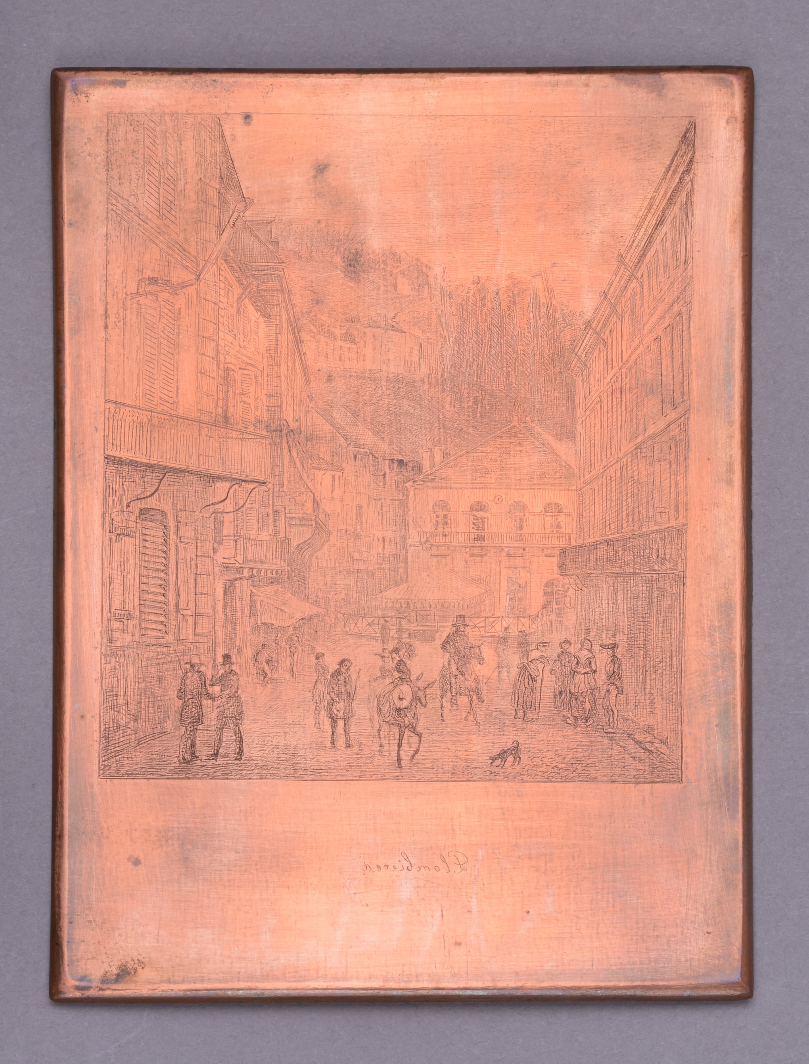 Plombières, rue principale ou "Bains romains" — Charles François Friry