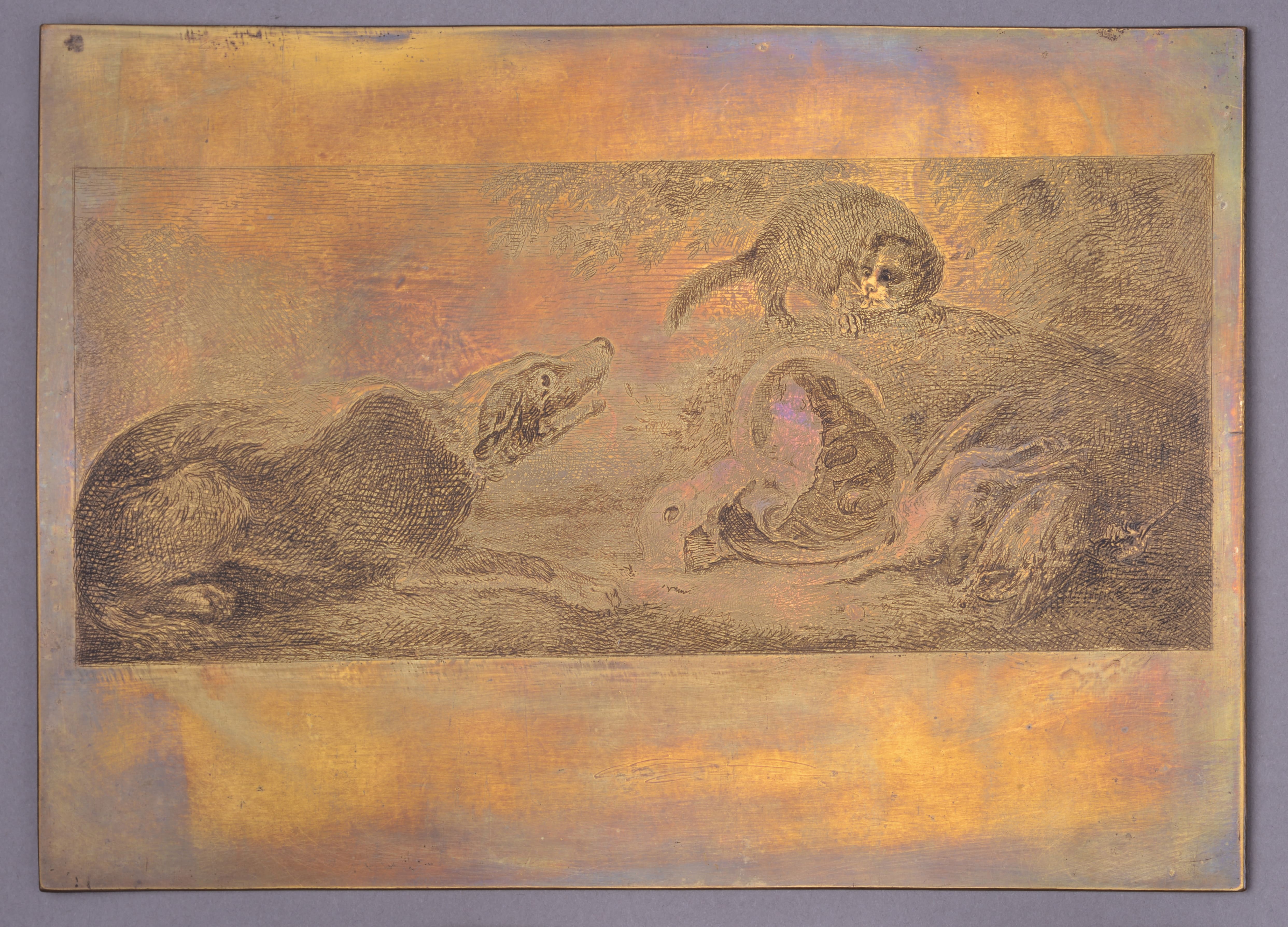 Trophée de chasse au chien et au chat, Charles François Friry, 1862 vers,1871