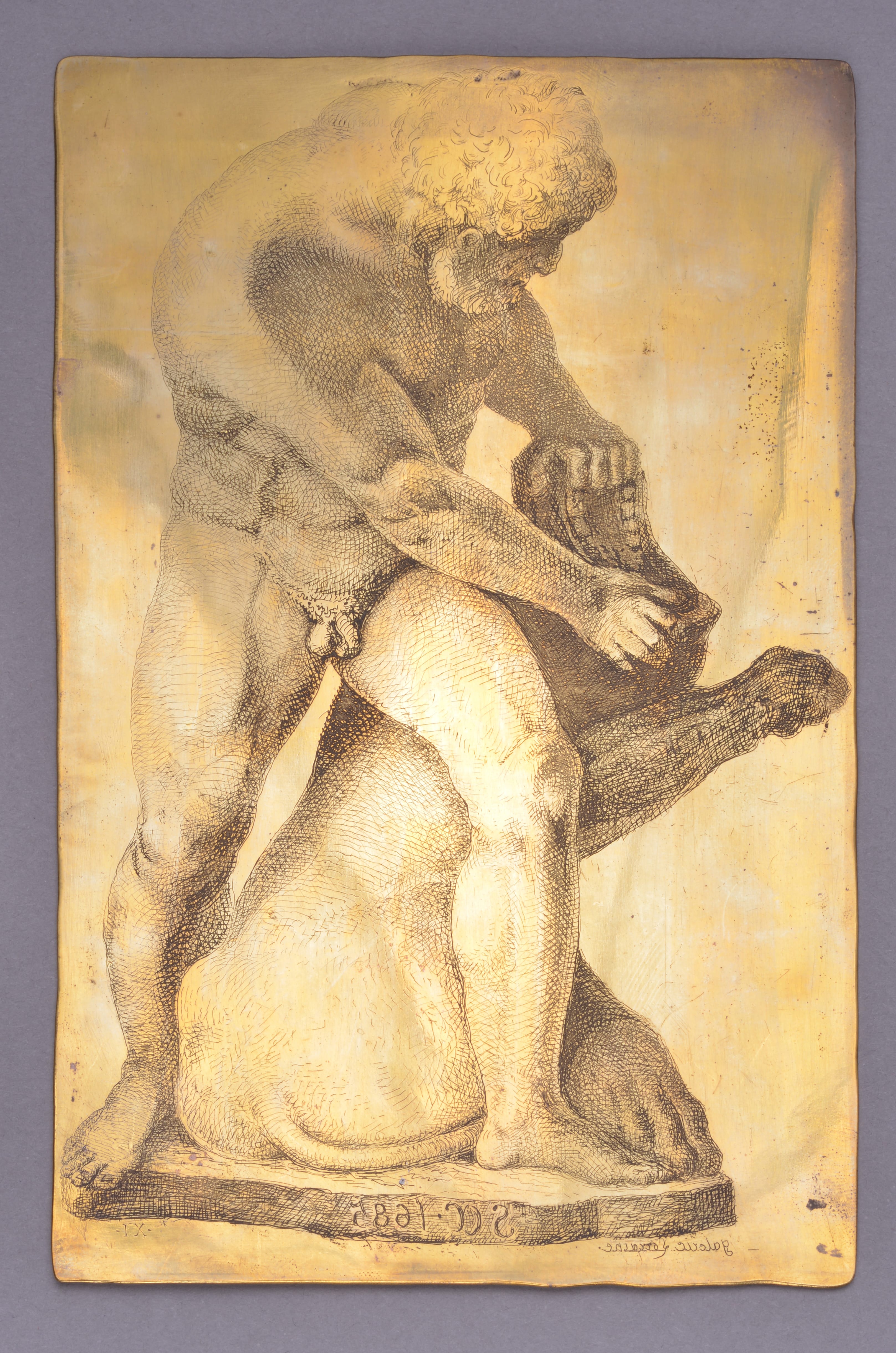 Hercule et le lion de Némée par le sculpteur Sigisbert Adam, Charles François Friry, 1862 vers,1877