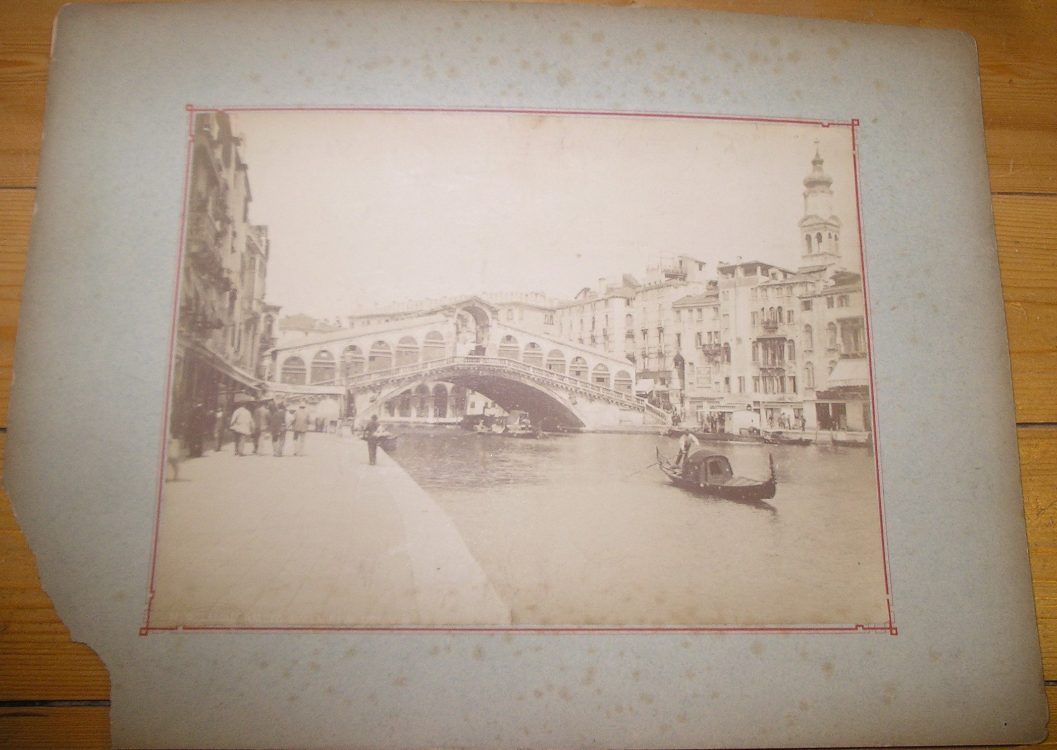 Pont Rialto à Venise : Rialto della riva del vin, Carlo Naya, 1882 avant