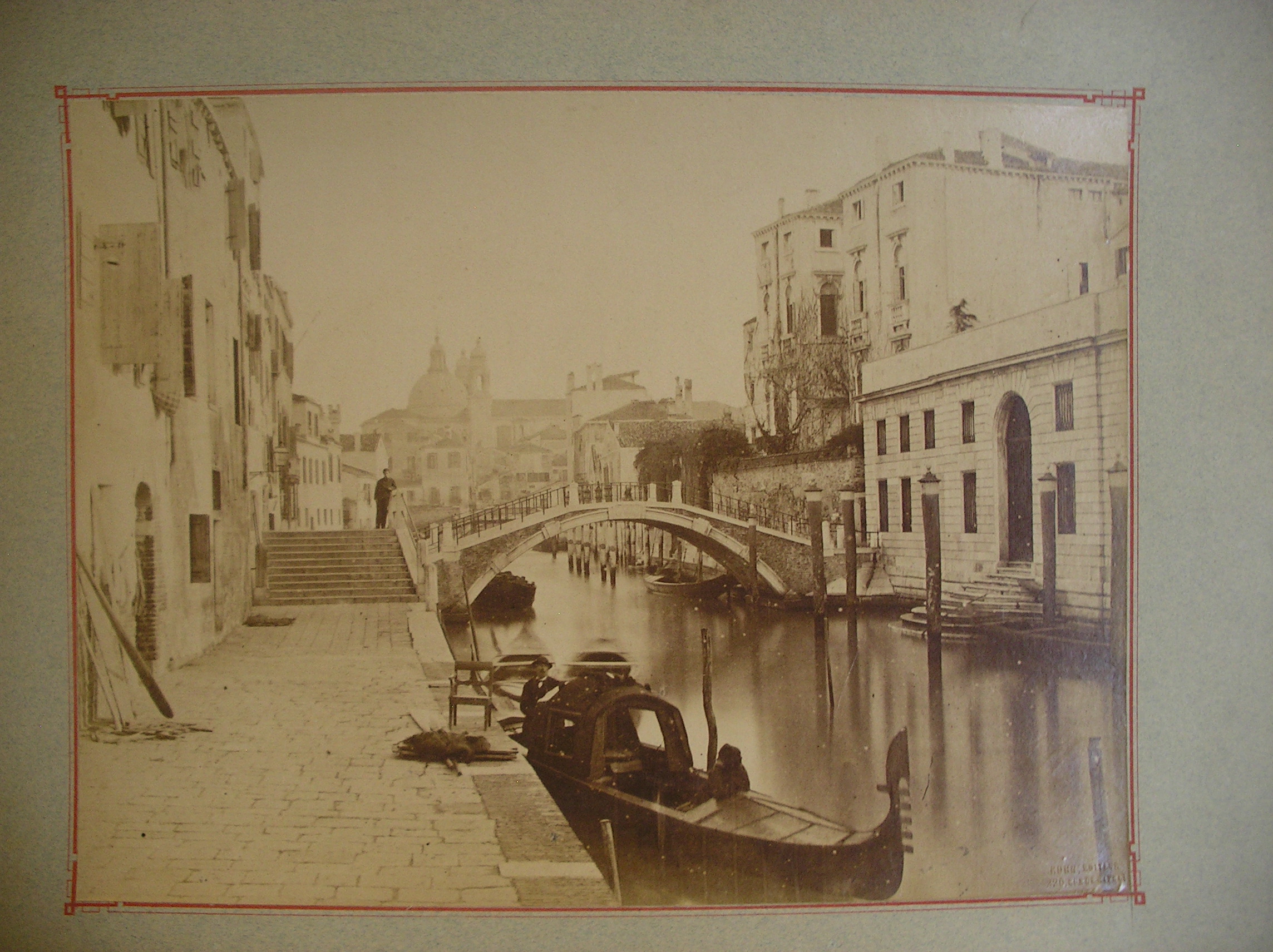 Pont Trevisan sur le rio dei Ognissanti, Carlo Naya, 1882 avant