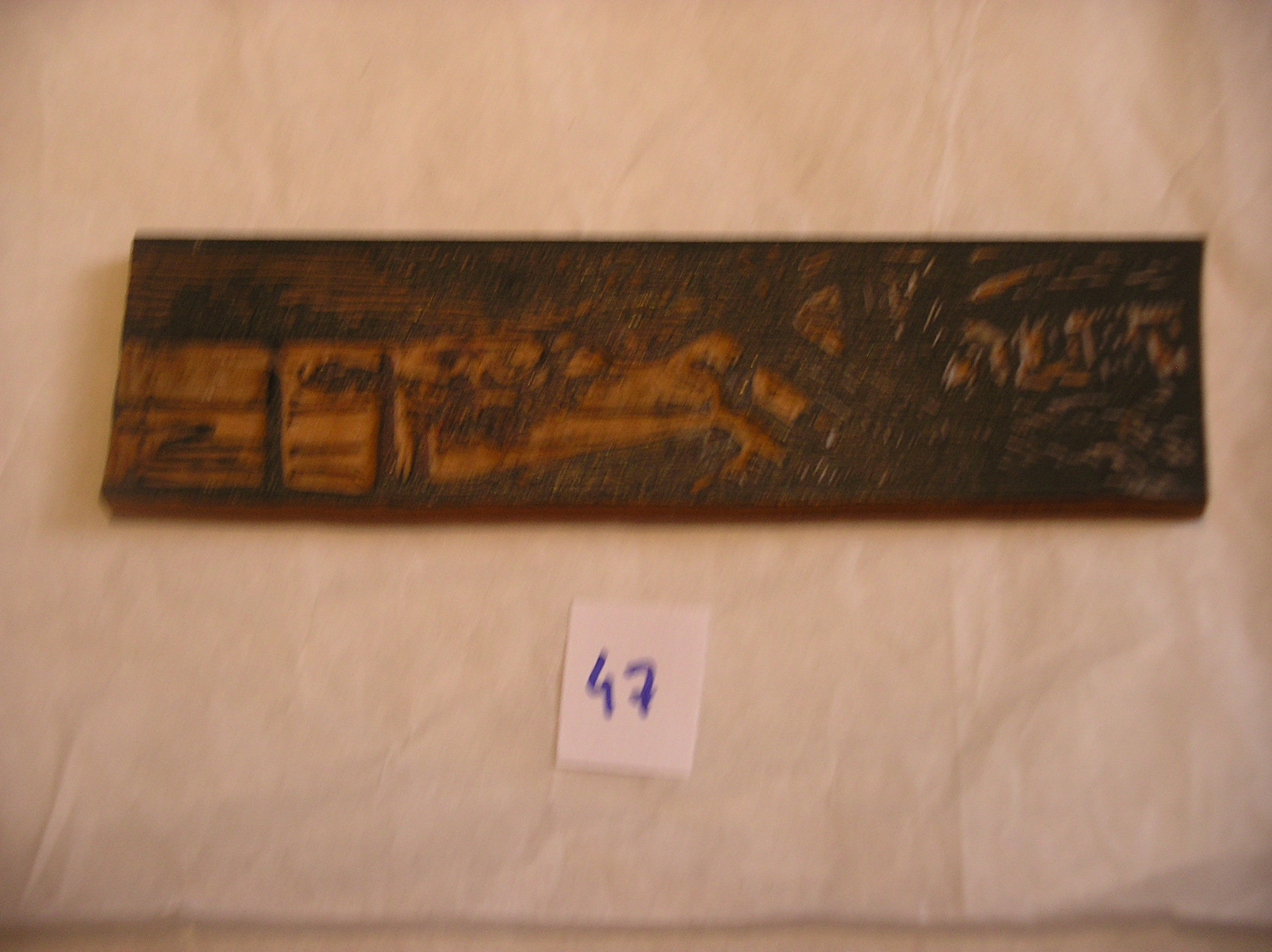 Plaque représentant un paysage avec tronc d'arbres dans une forêt, Pierre Waidmann, années 1920 ?
