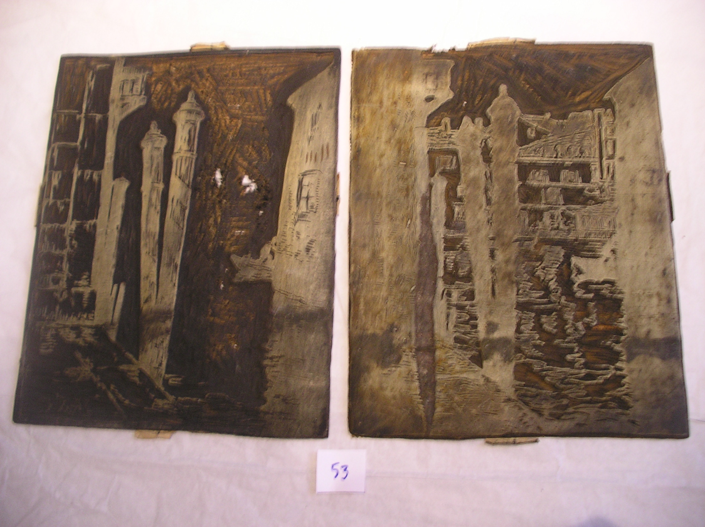 Lot de 2 plaques représentant Venise_0