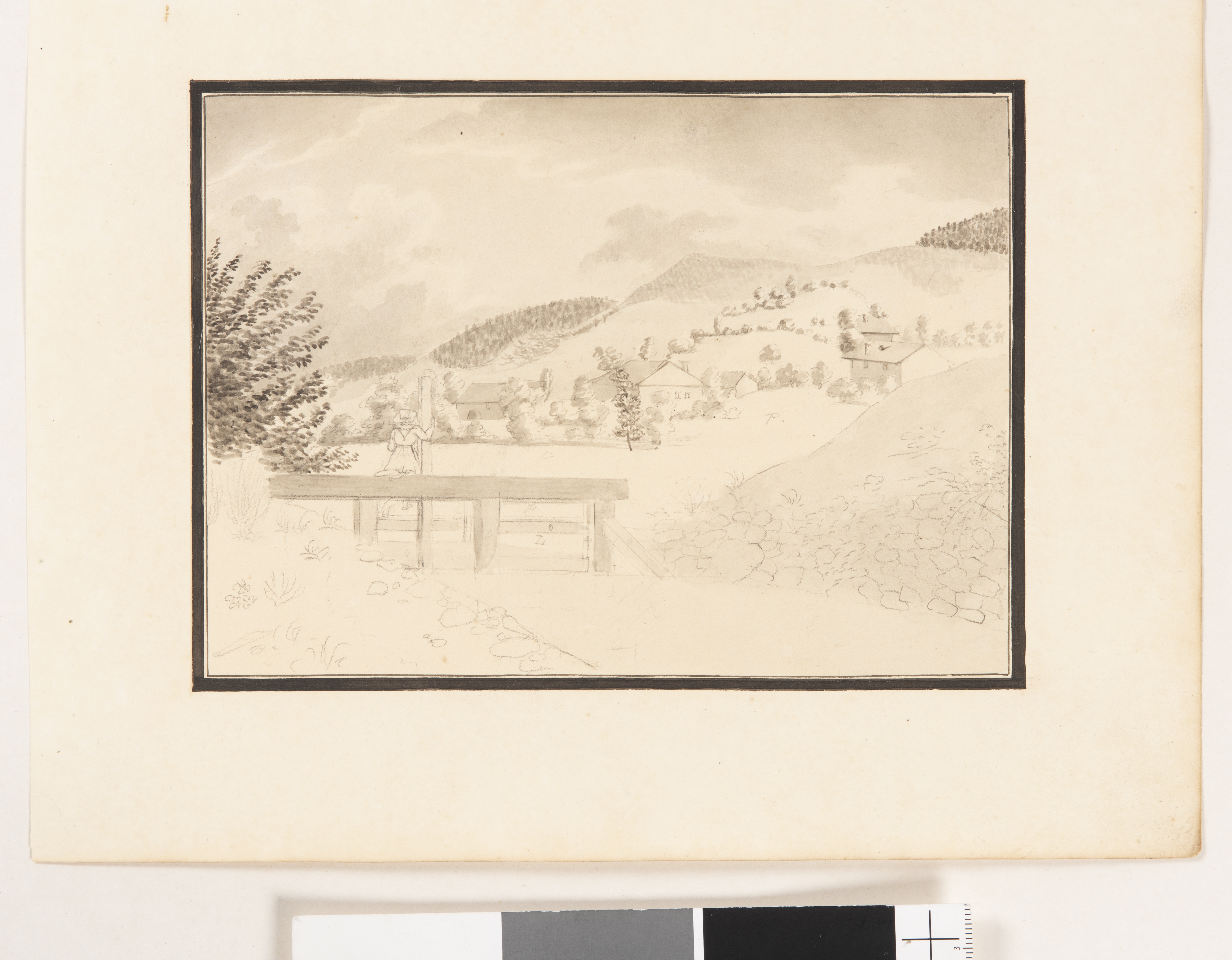 Jeune fille sur une varange près de Remiremont, Jean-Antoine Marc, 1823 vers
