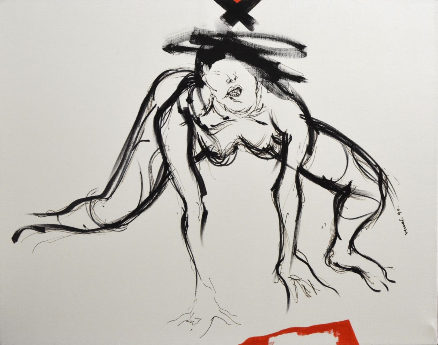 Femme décoiffée à saute-mouton, Roland Venner, 1990 de