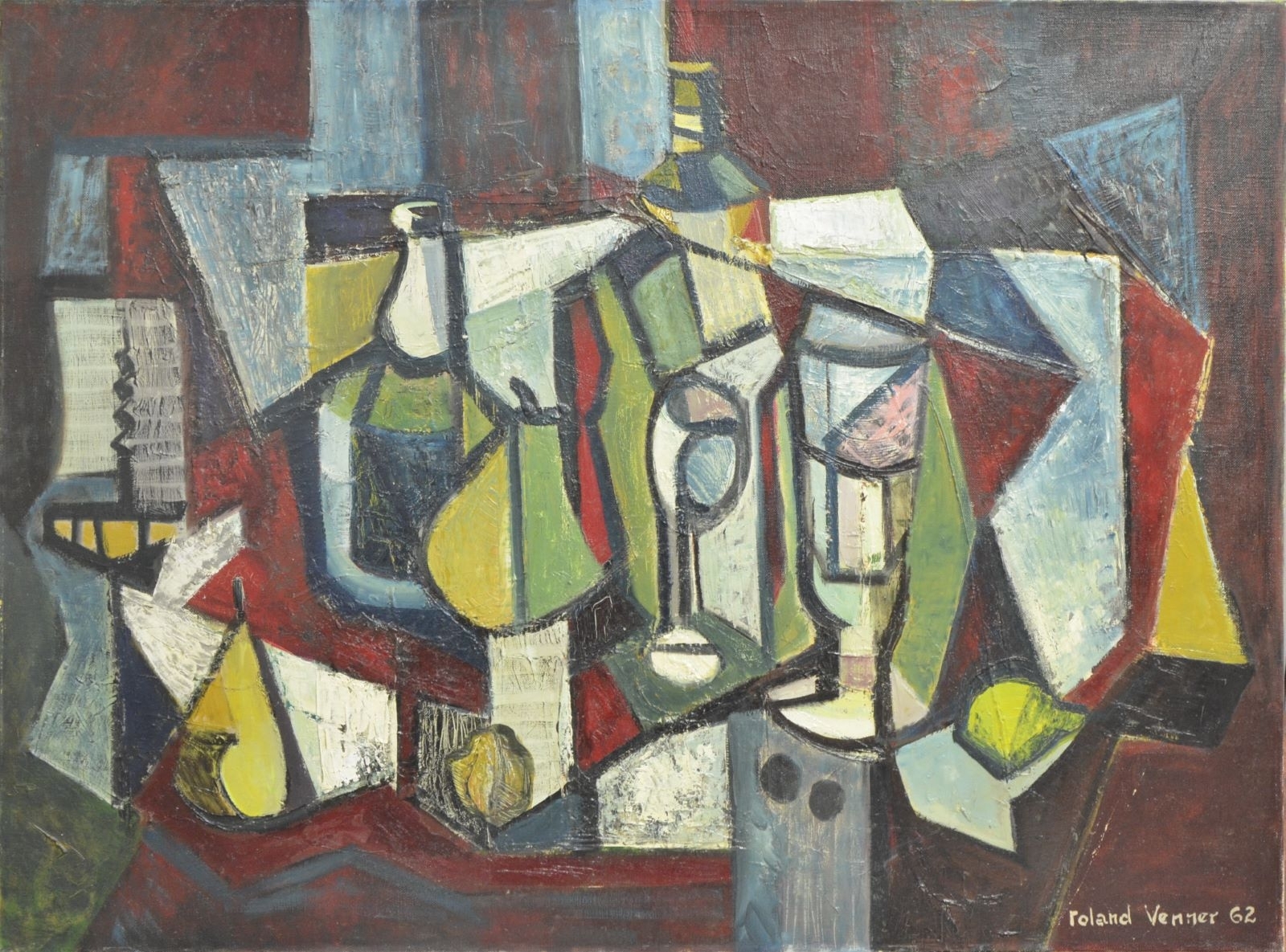 Nature morte à la bouteille de Rozès, Roland Venner, 1962 de