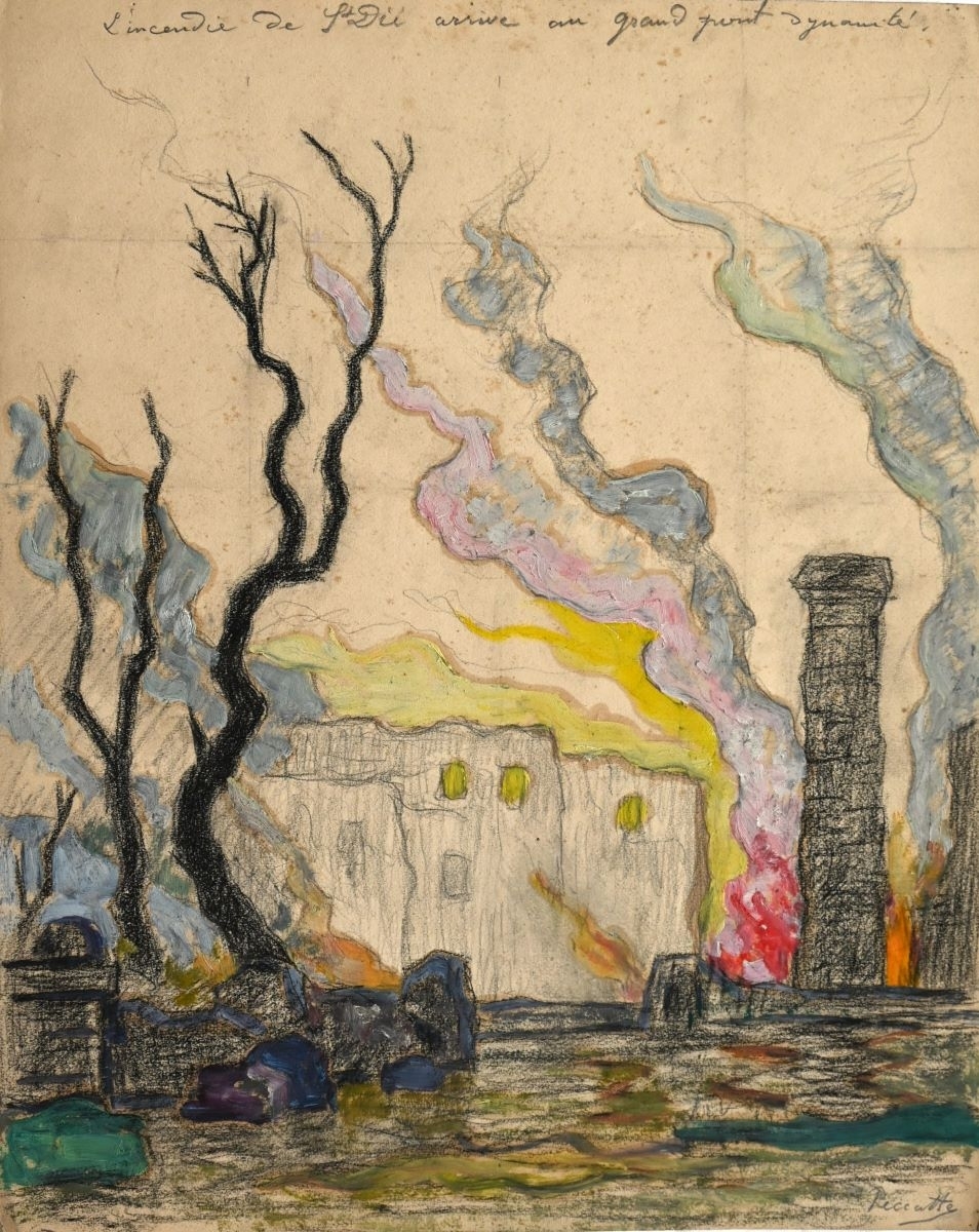 Saint-Dié, Incendie du Grand Pont (titre factice), Charles Peccatte, 2e quart 20e siècle