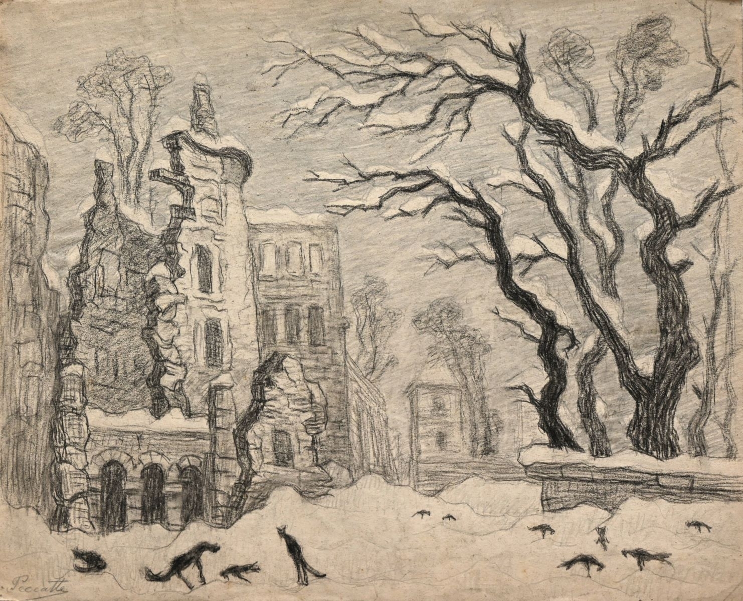 Saint-Dié, Palais de l'évêque (titre factice), Charles Peccatte, 1945