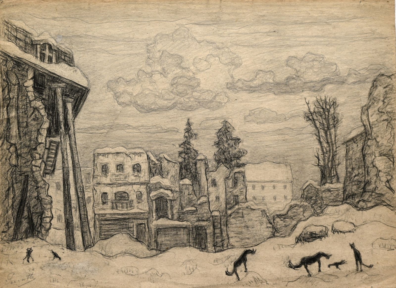 Saint-Dié, ruines V (titre factice), Charles Peccatte, 1945