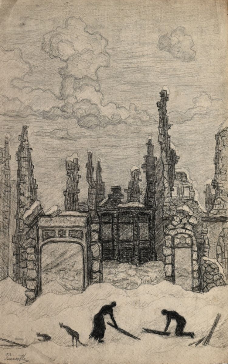 Saint-Dié, Rue Thiers (titre factice), Charles Peccatte, 1945