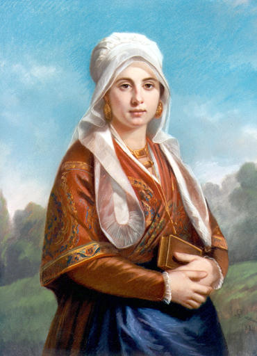 Portrait de Marie Barbaroux en paysanne toulousaine ; Retour de messe (titre ancien)_0