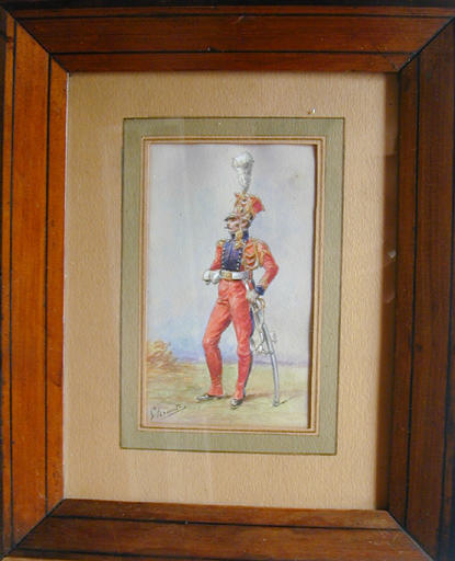 Autoportrait de Georges Bonneterre en uniforme de lancier rouge du Ier Empire_0