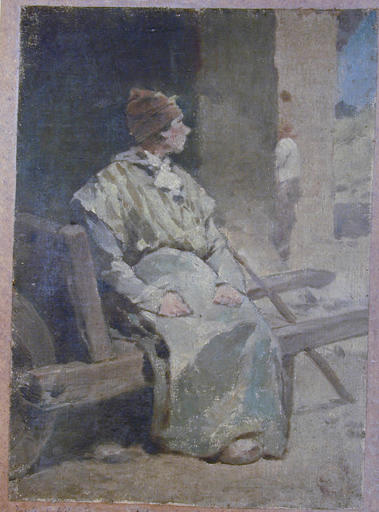 Femme assise sur une brouette, Gabriel Beringuier, 2e moitié 19e siècle, 1er quart 20e siècle