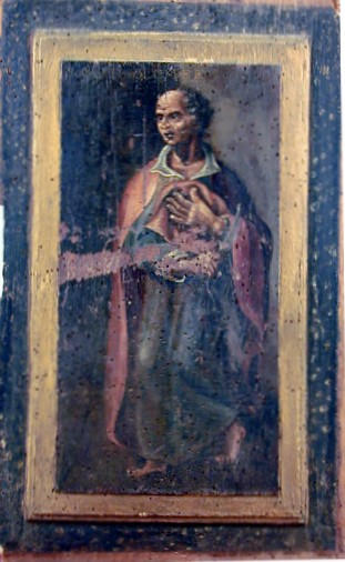 Trois panneaux de tabernacle : le Christ (au centre), saint Bartholomée (à droite), sainte Marthe (à gauche)_1