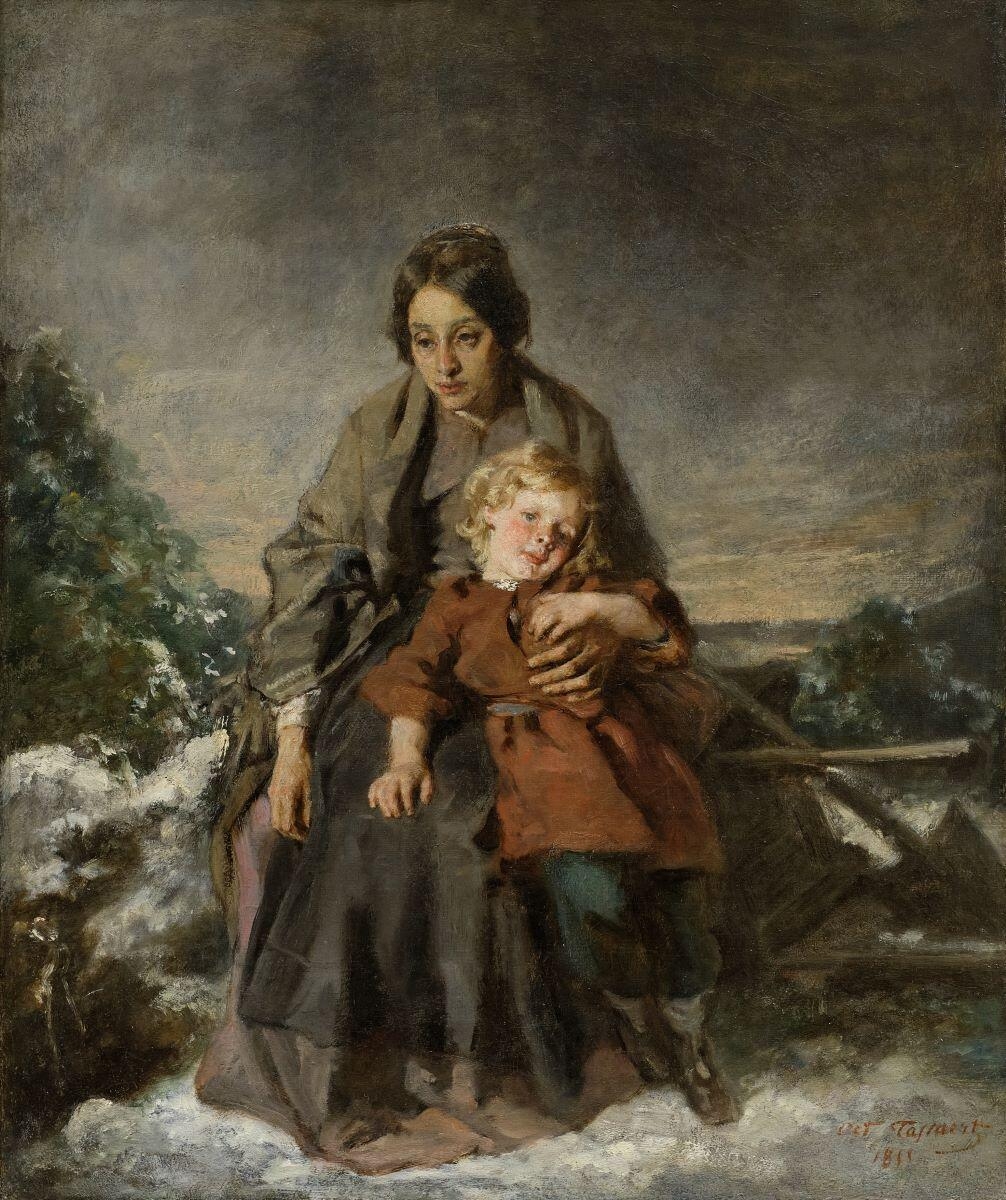 Femme et enfant, Octave Tassaert, 1855
