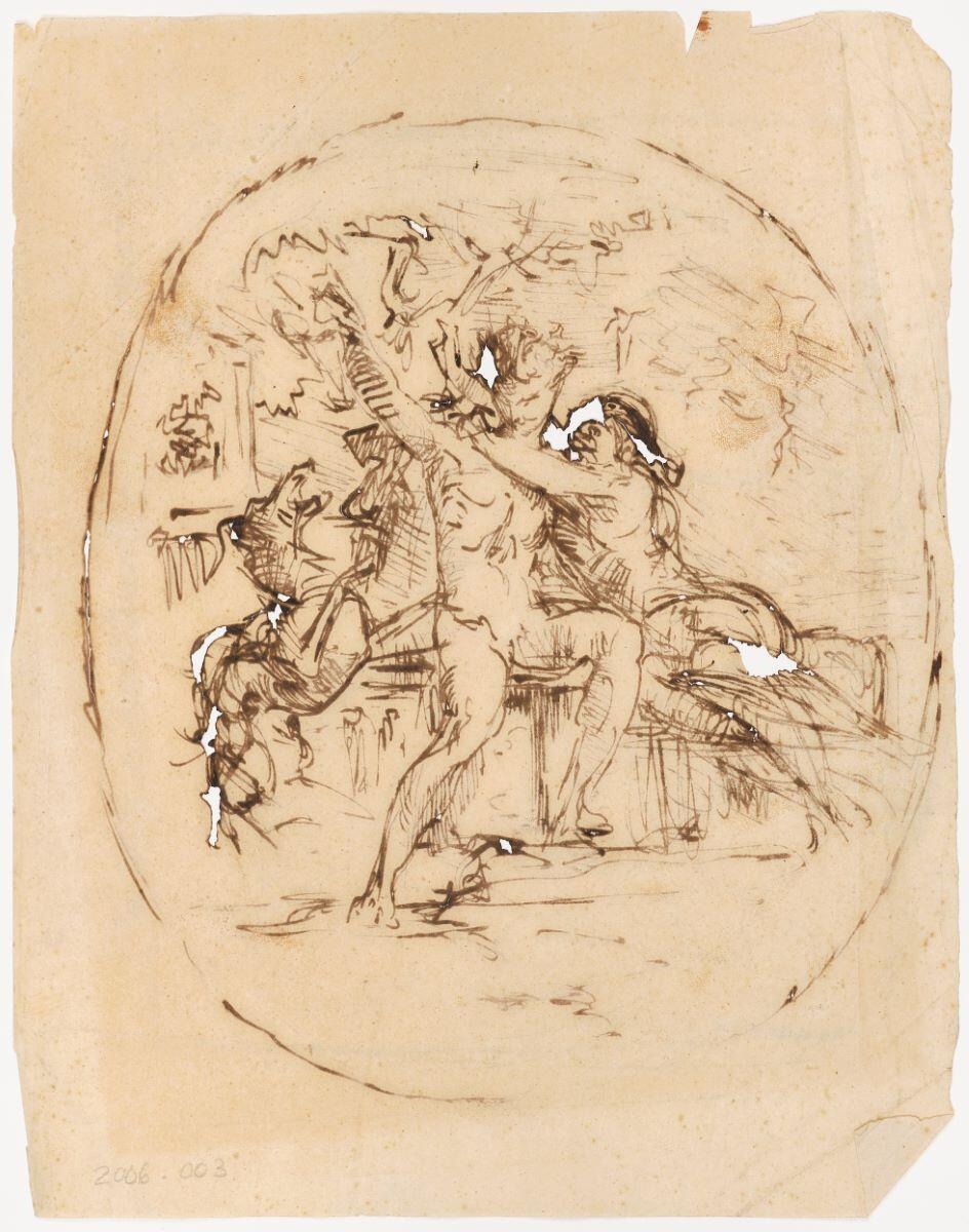 Nymphe et Satyre, François-Nicolas Chifflart, 1850 de,1899 à