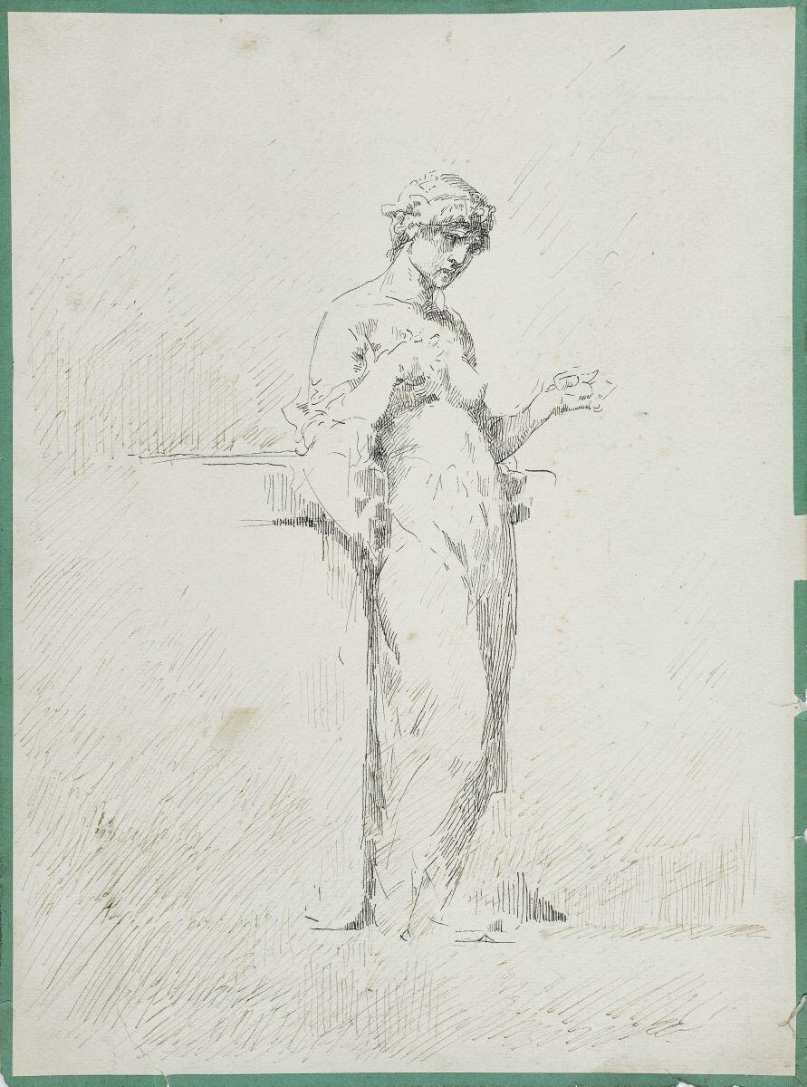 Femme debout vêtue à l'antique, François-Nicolas Chifflart, 1850 de,1899 à