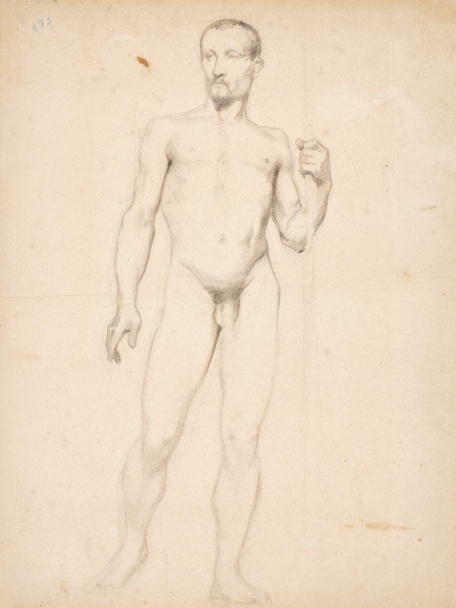 Académie d'homme, François-Nicolas Chifflart, 1845 vers