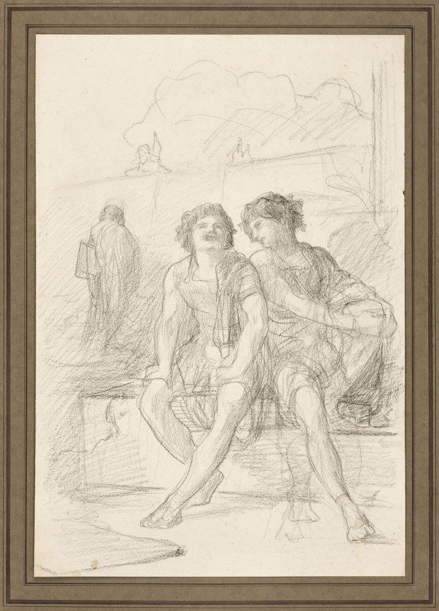Jeunes romaines s'entretenant, François-Nicolas Chifflart, 1850 vers